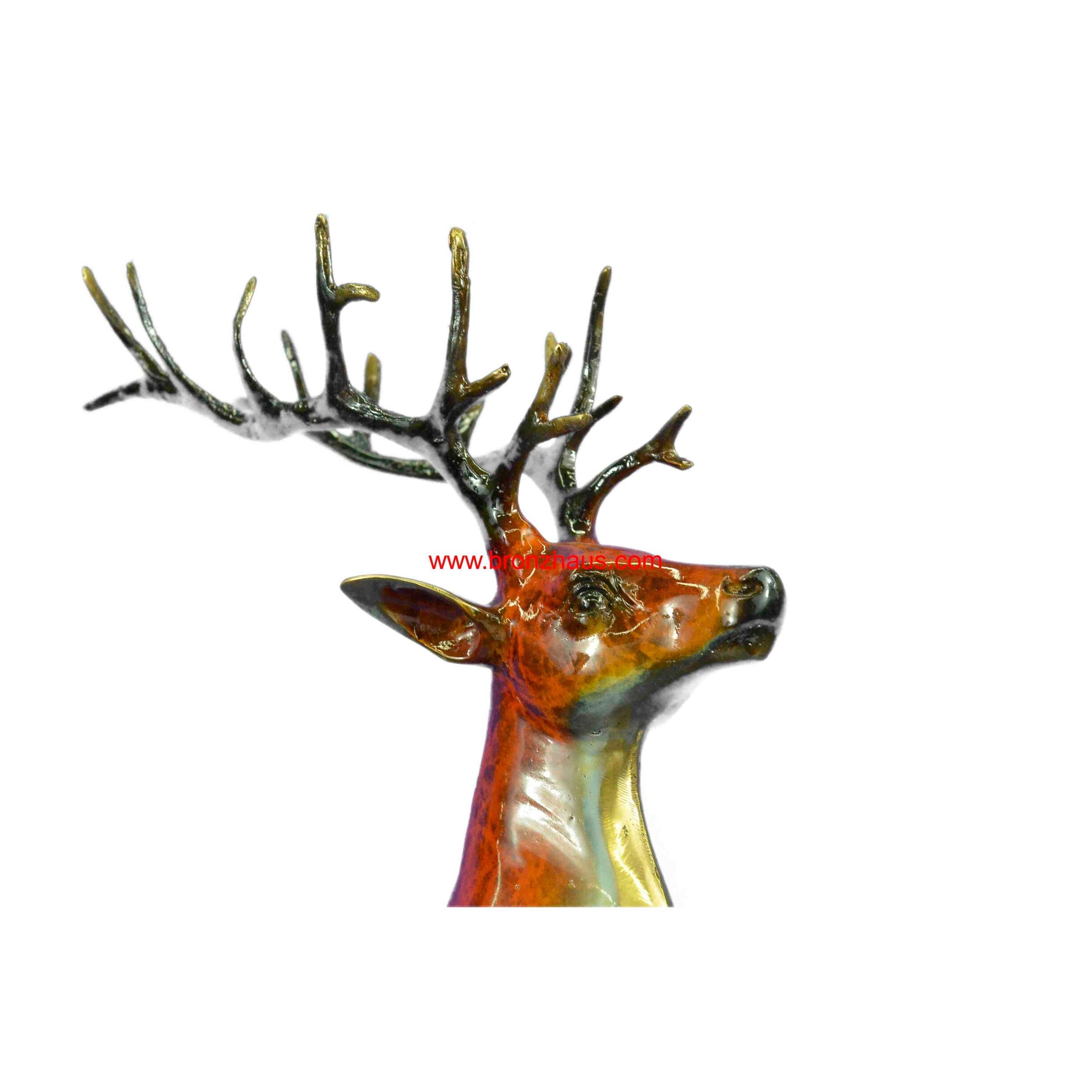 Limited Edition Hot Cast Stag Deer Buck Bronze Sculpture Statue Figurine