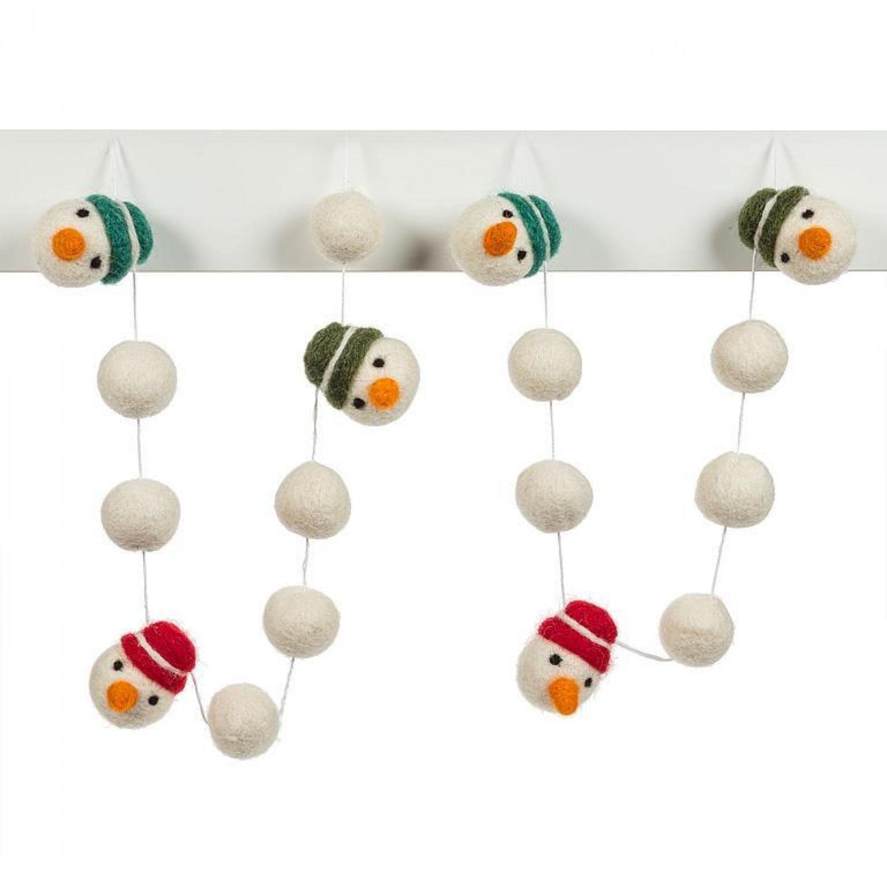 Snowman Pompom Garland - Multi