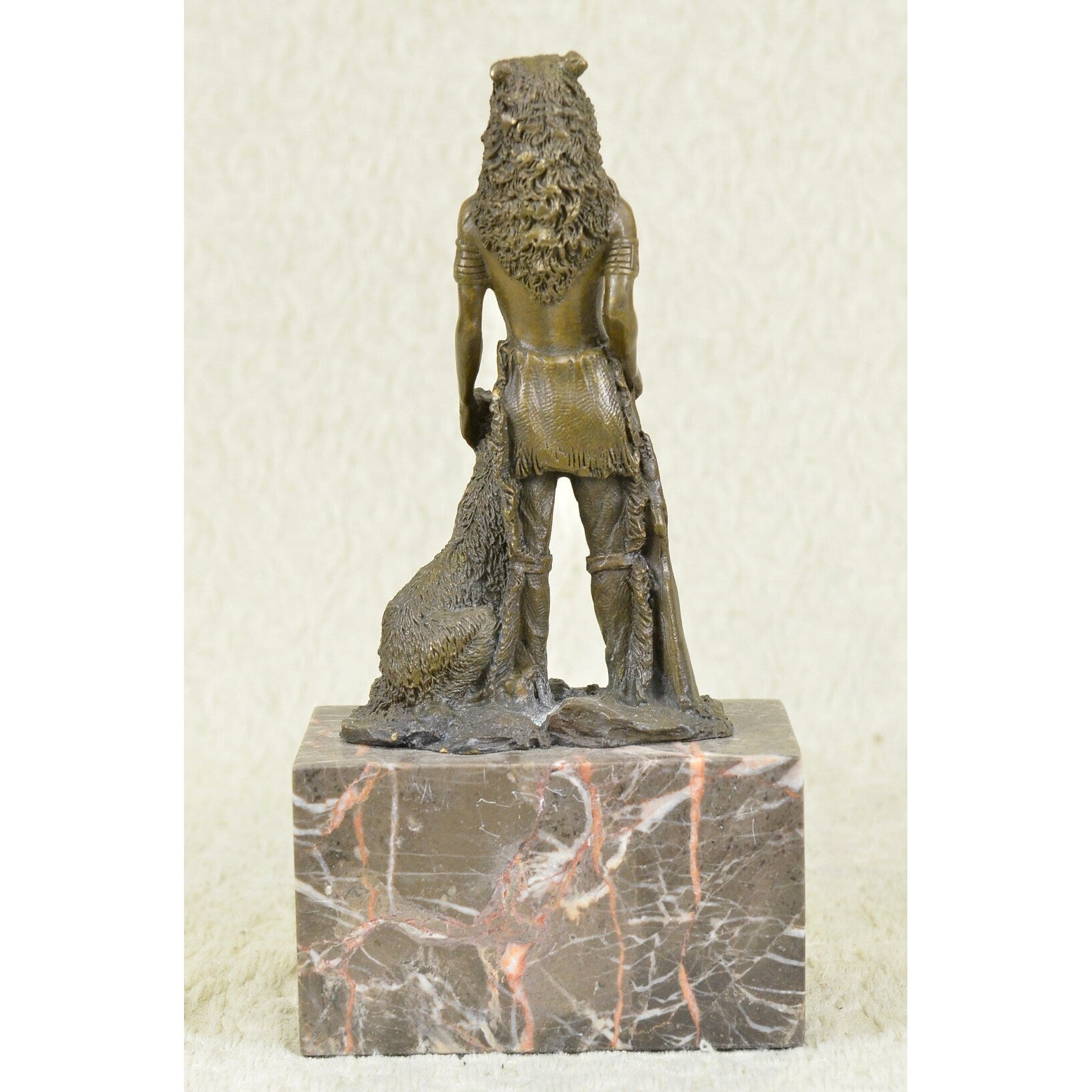 Wolf Robe The Guardian By Coypel American Indian Western Bronze Figure Sculpture