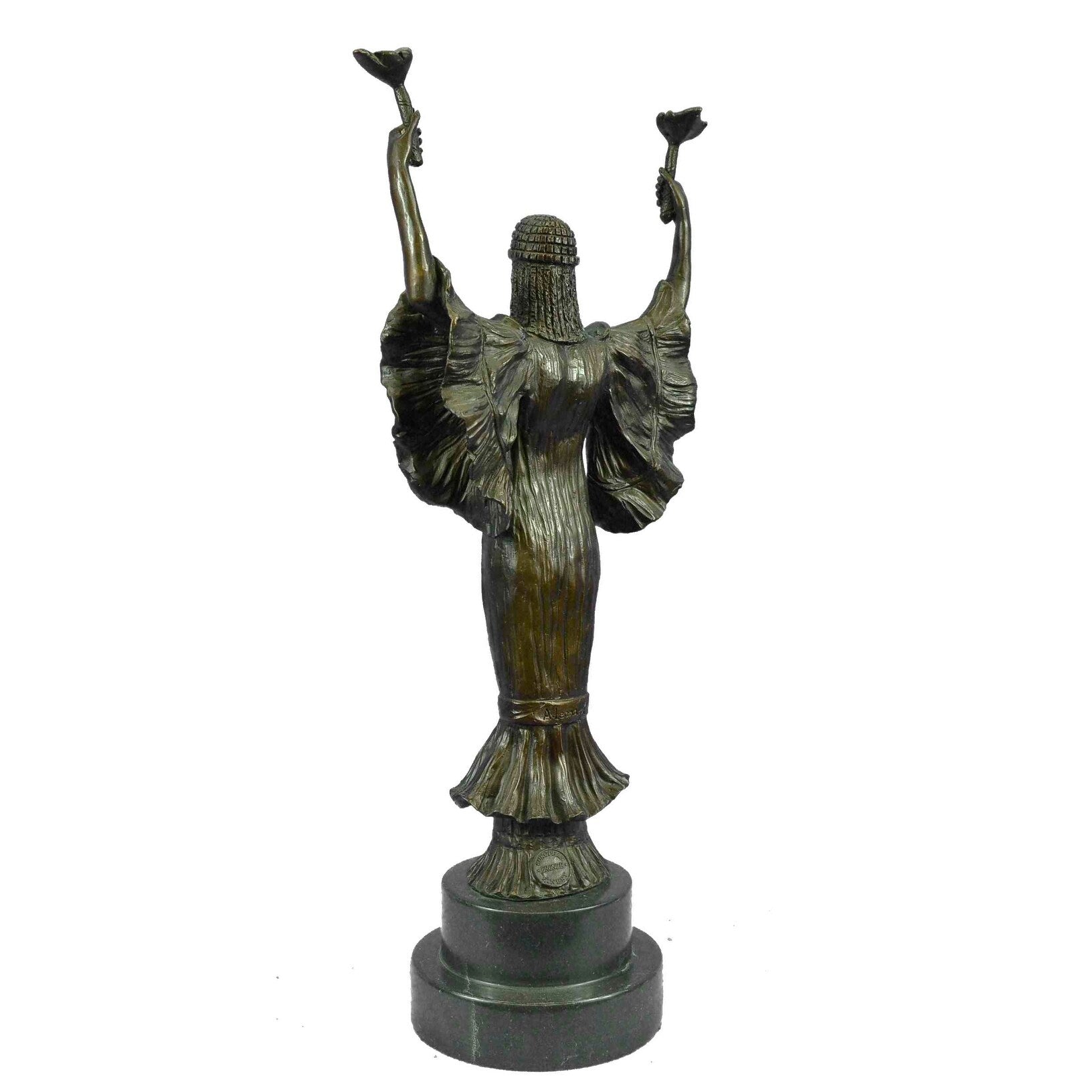 Victorian Old 100 Percent Solid Bronze Marble Figural Statue Decorative Statue