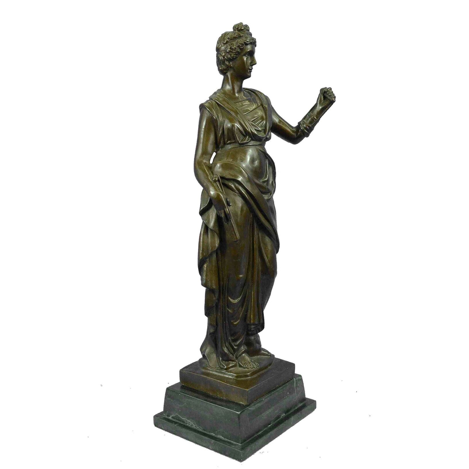 Signed Original Kamiko Greek Goddess Royal Queen Bronze Art Deco Sculpture Decor