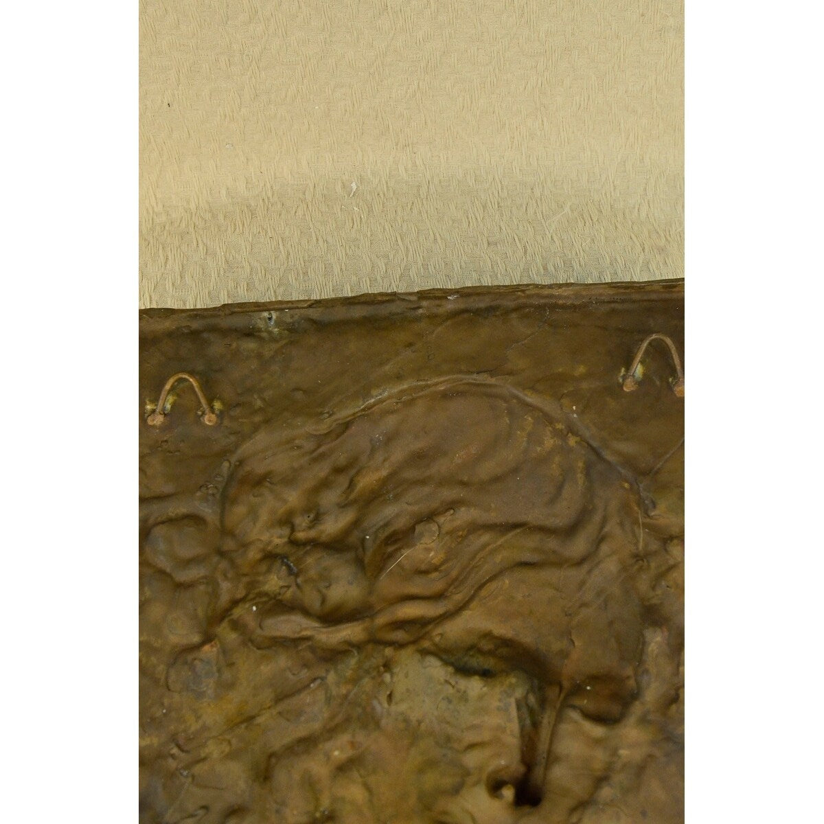 Original Signed Frech Artist Jean Patou Wall Mount Large Bas Relief Bronze Decor