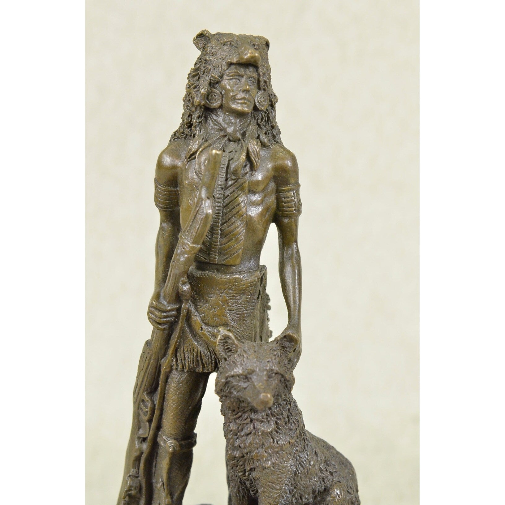 Wolf Robe The Guardian By Coypel American Indian Western Bronze Figure Sculpture