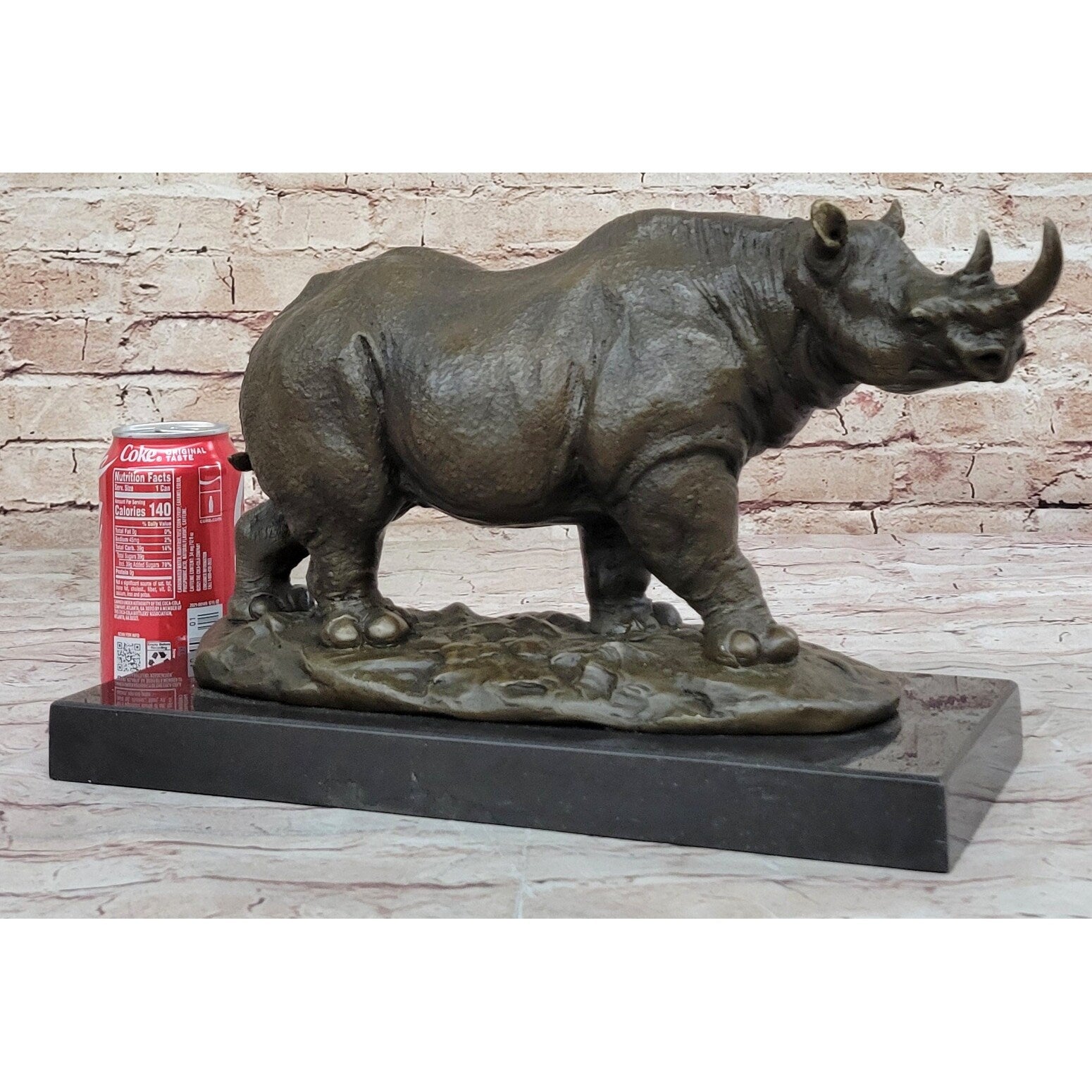 Rhinoceros Rhino Safari Wildlife Bronze Sculpture Statue Original Signed Art