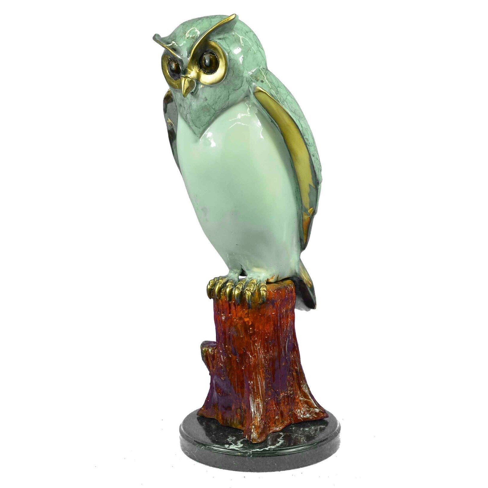 Limited Edition Original Marius Screech Owl Bird Bronze Sculpture Marble Statue