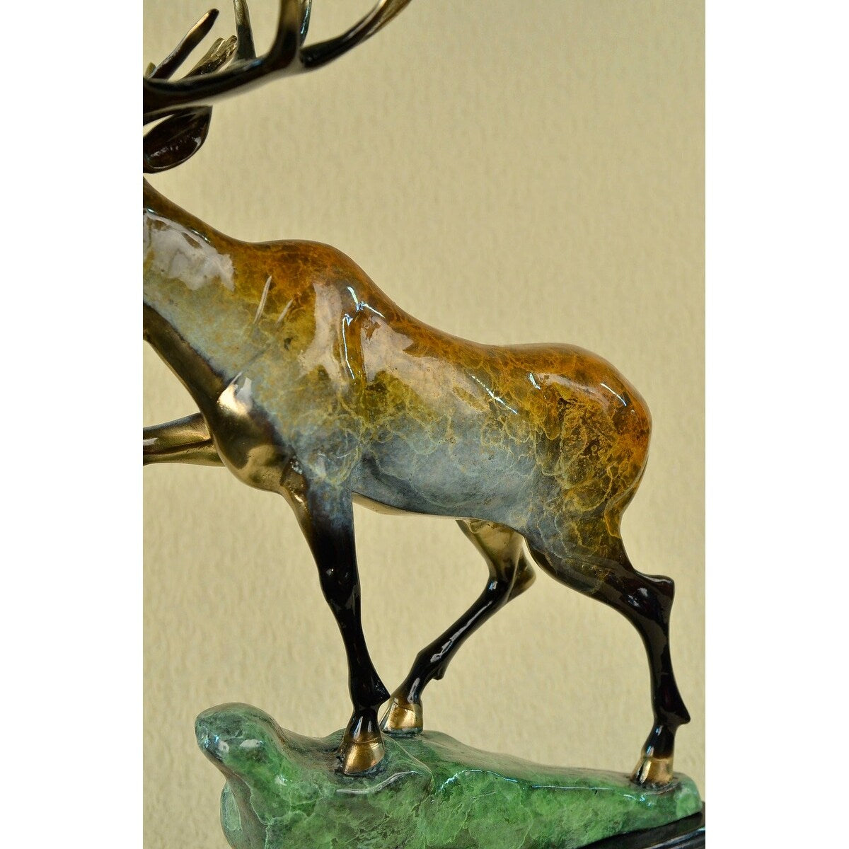 HandmadeEdition Happy Moose On Bronze Sculpture Certificate Of Authenticity