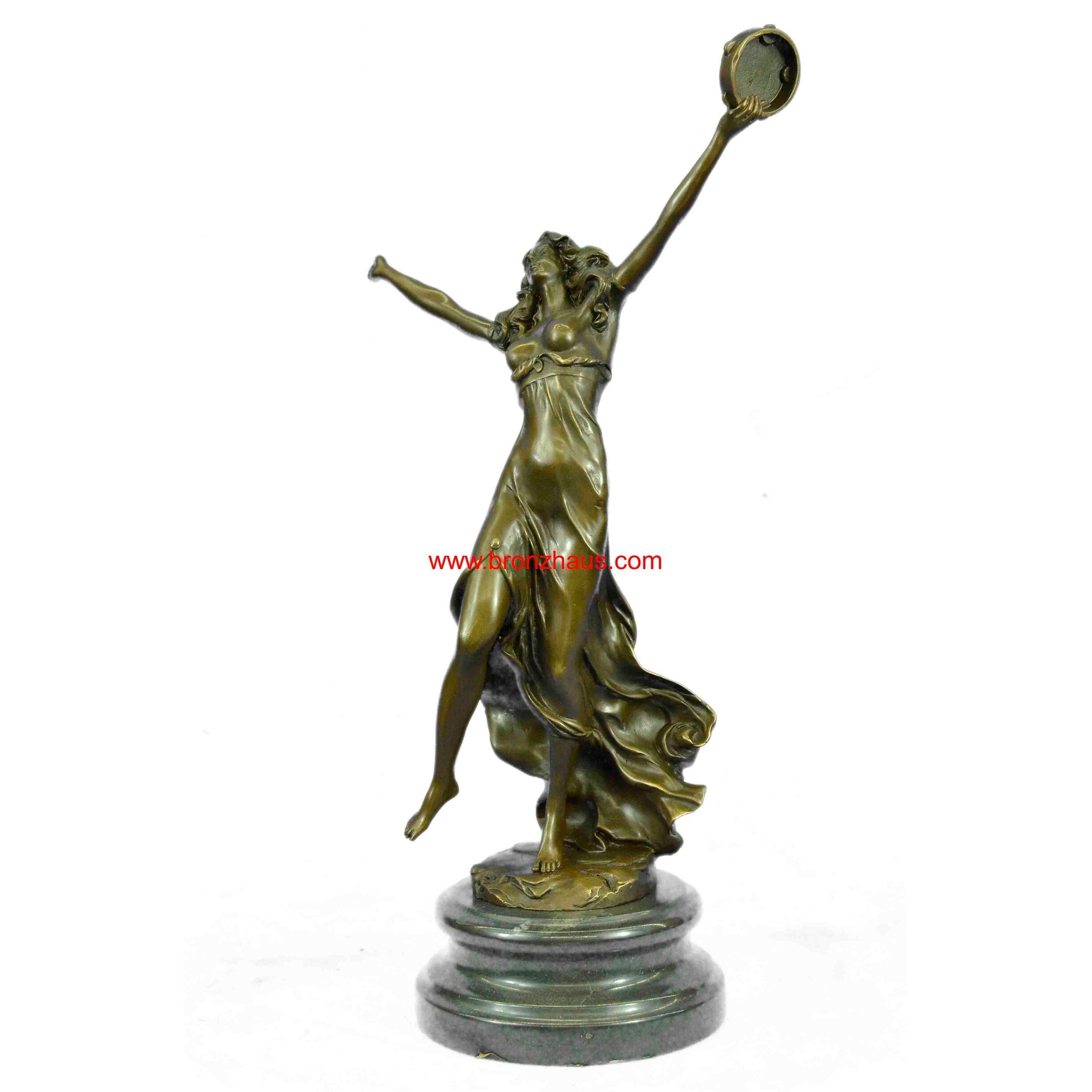 Art Deco French Cesaro Marble Dancer Bronze Statue Nouveau Figurine Home Large