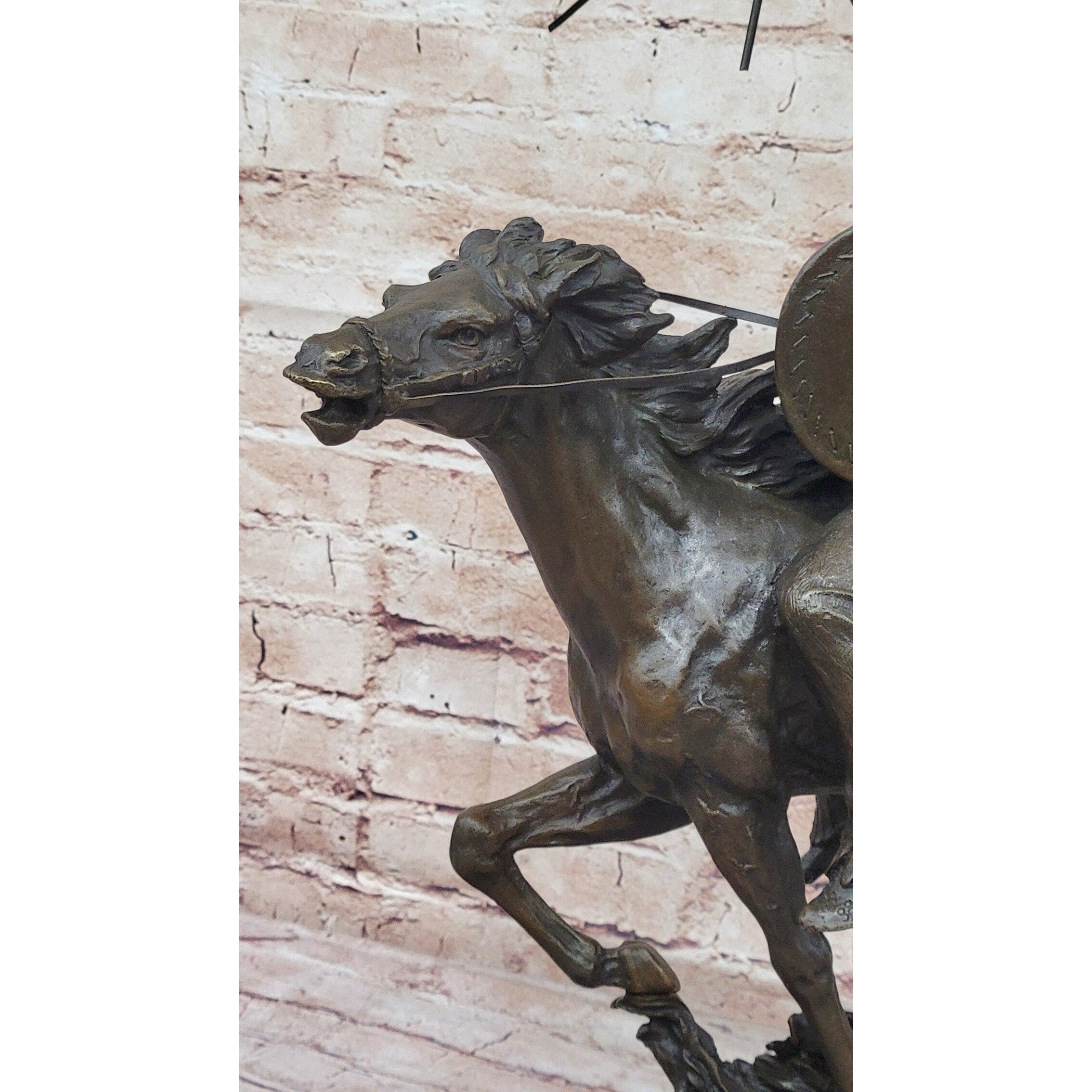 Native American Indian Warrior On Horseback - Signed Original Bronze Sculpture By Milo