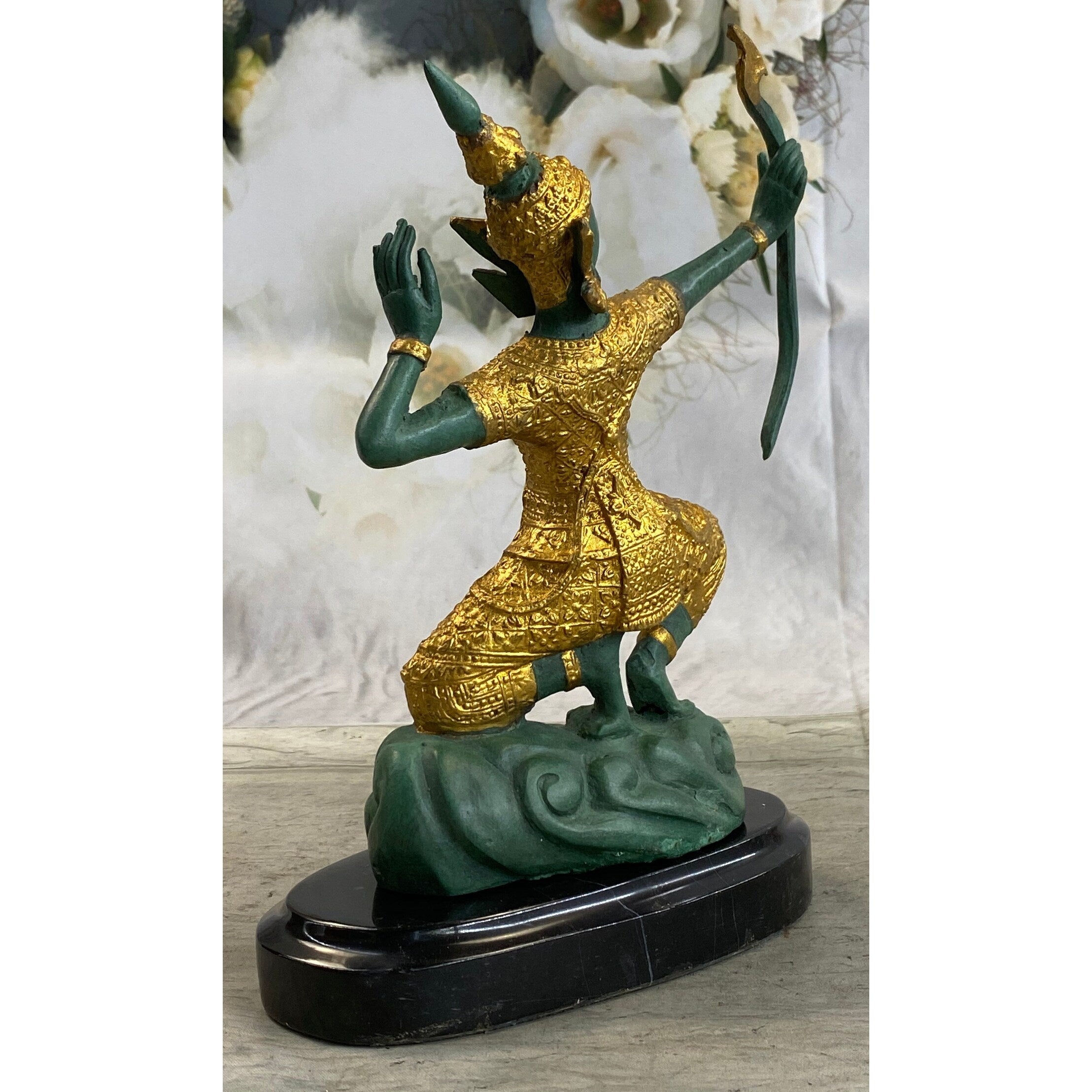 Shri Rama Hindu God W/ Bow India Mythology Bronze Sculpture Figurine Figure 10 Inches X 7 Inches