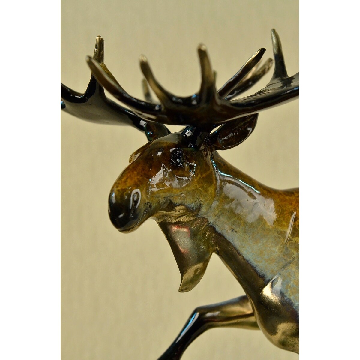 HandmadeEdition Happy Moose On Bronze Sculpture Certificate Of Authenticity