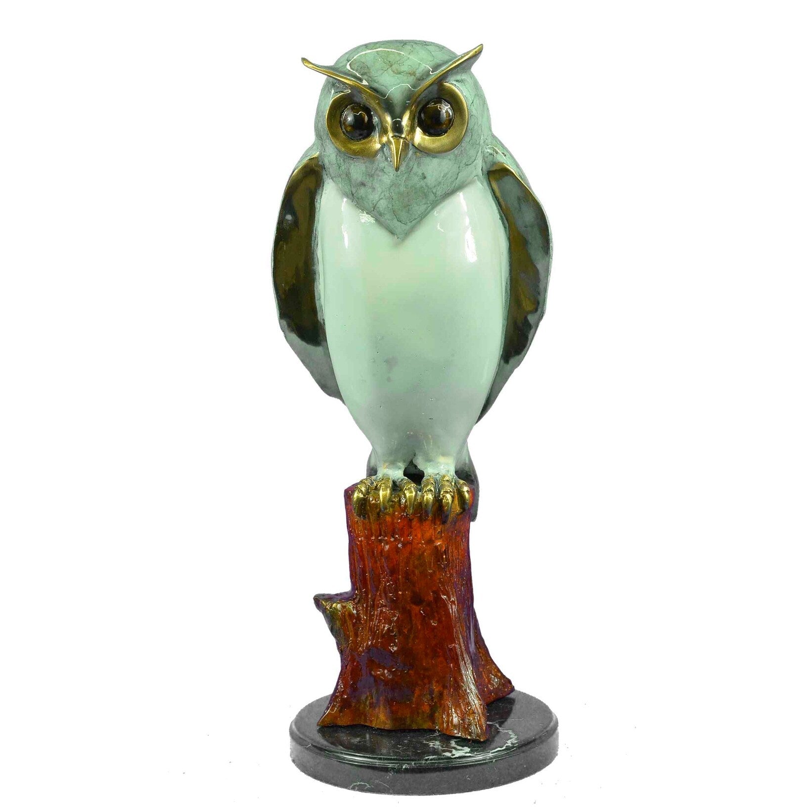 Limited Edition Original Marius Screech Owl Bird Bronze Sculpture Marble Statue