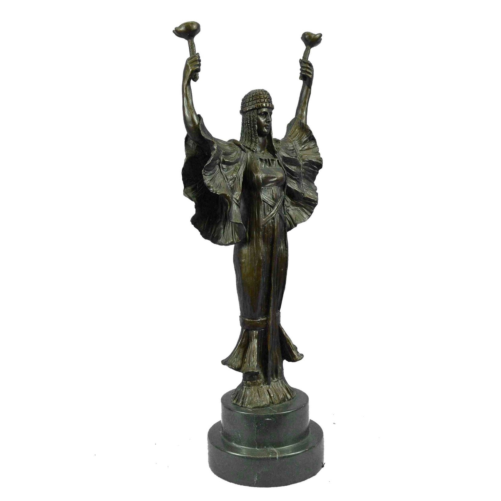 Victorian Old 100 Percent Solid Bronze Marble Figural Statue Decorative Statue