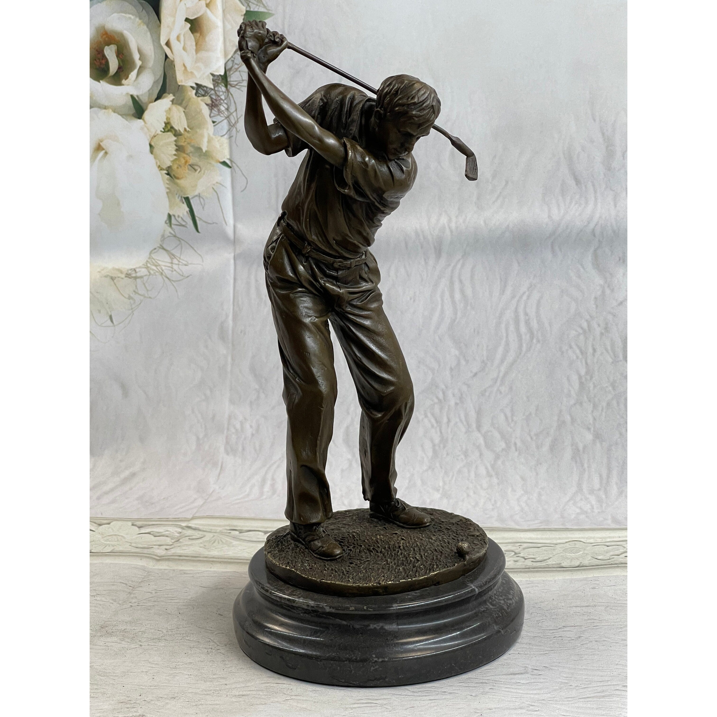 Signed Milo Abstract Tall Golfer Trophy House Decor Golf Golfing Statue Figure