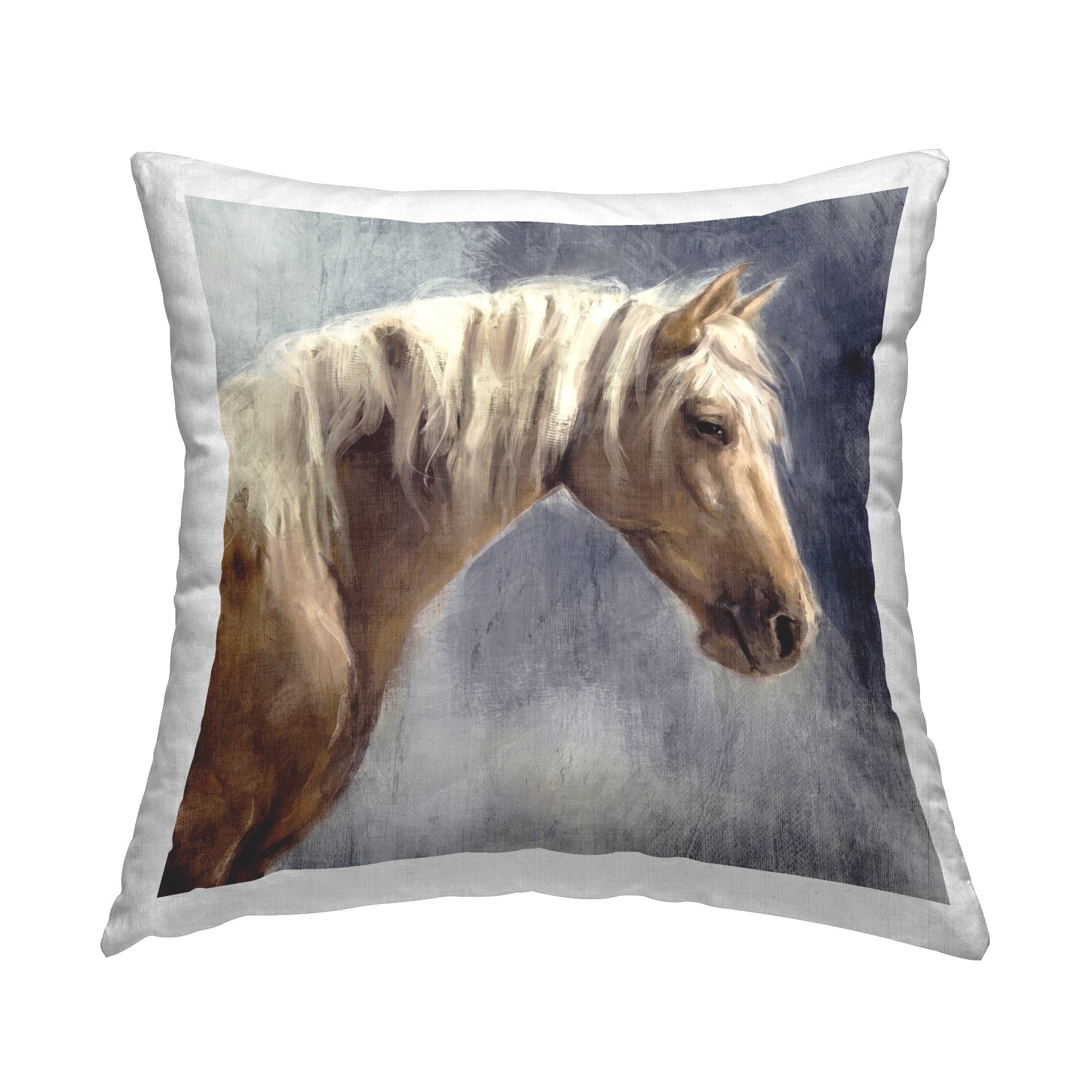 Stupell Golden Boy Horse Decorative Printed Throw Pillow Design by Nina Blue