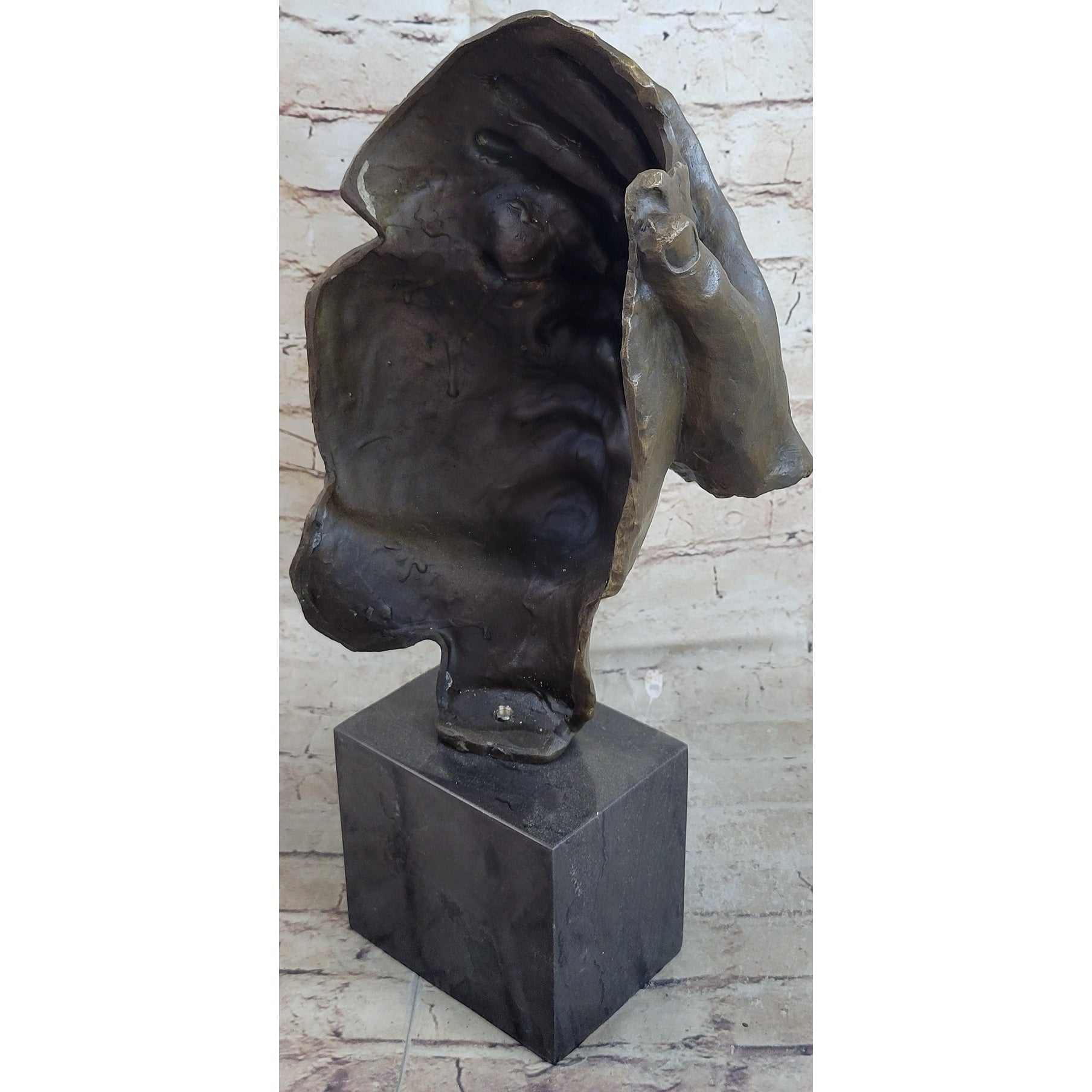 Shame On Me Surreal Face Hand Salvador Dali Bronze Statue Sculpture Modern Art 17 Inches X 9 Inches