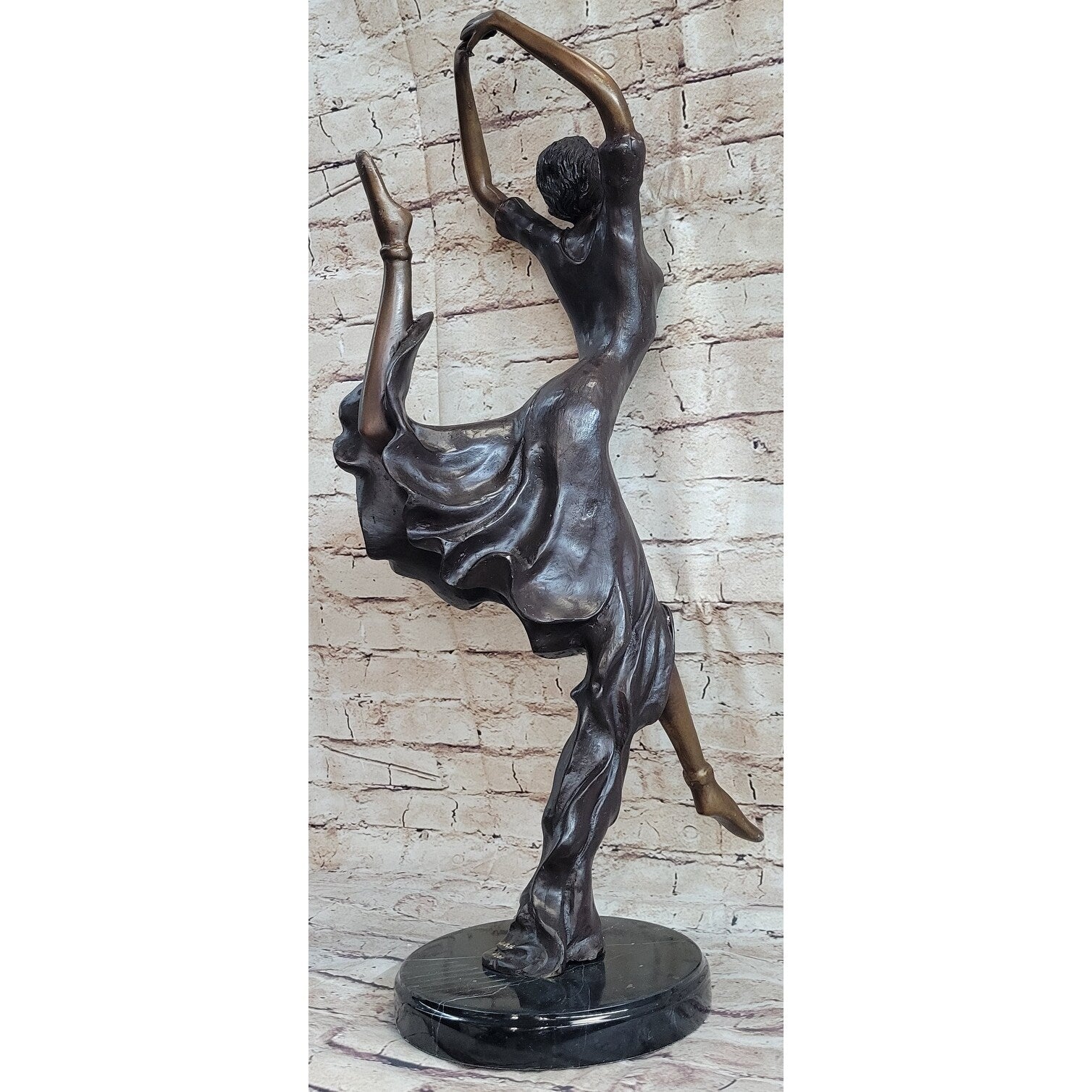 Leaping Female Dancer Girl Bronze Statue Sculpture Original Signed Art Decor Figure