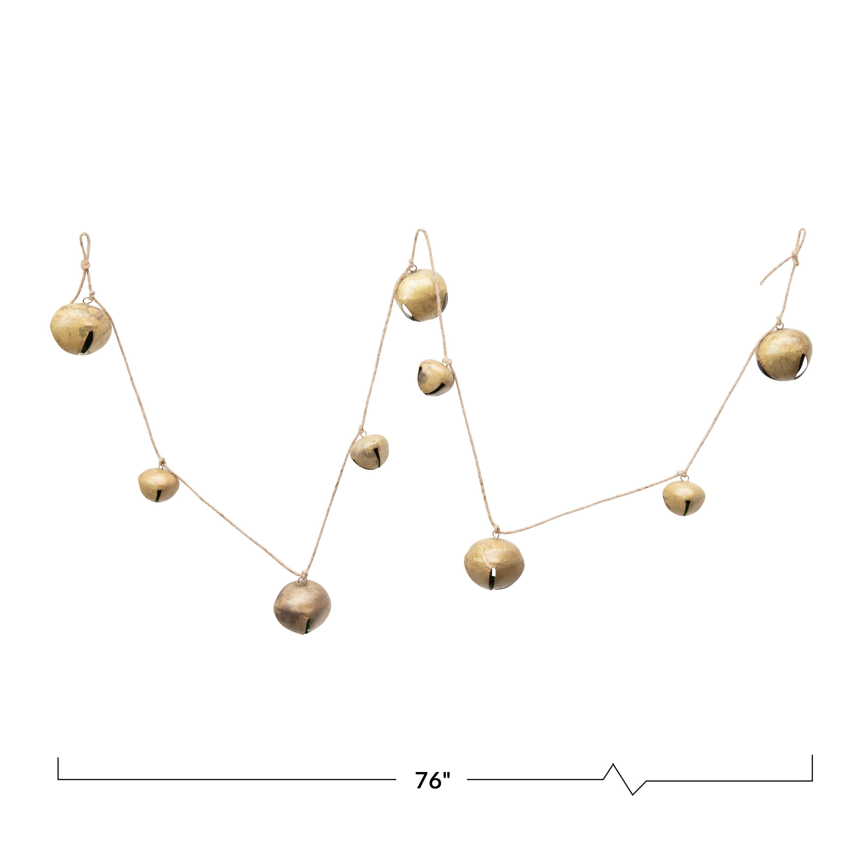 Metal Jingle Bell Garland - Gold