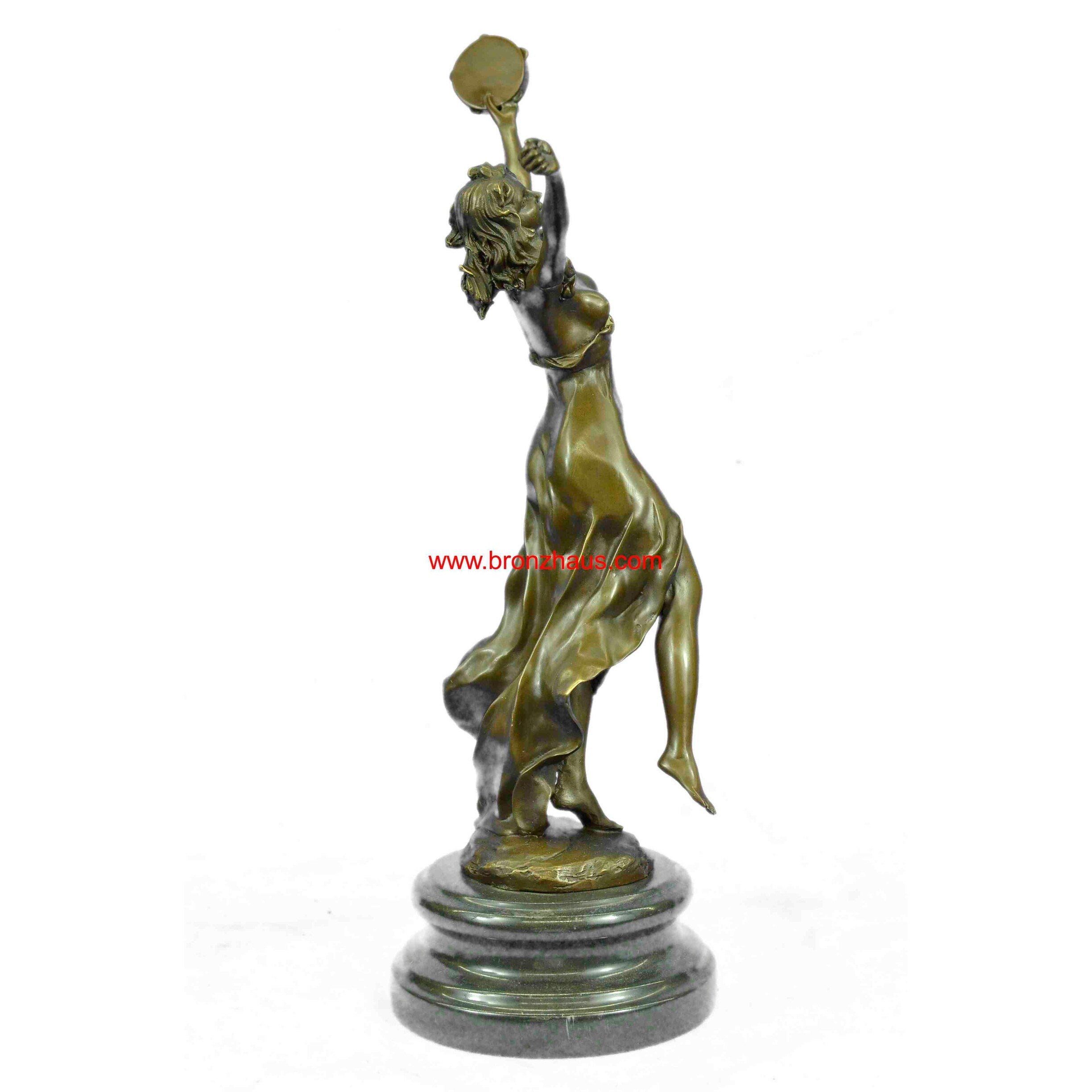 Art Deco French Cesaro Marble Dancer Bronze Statue Nouveau Figurine Home Large