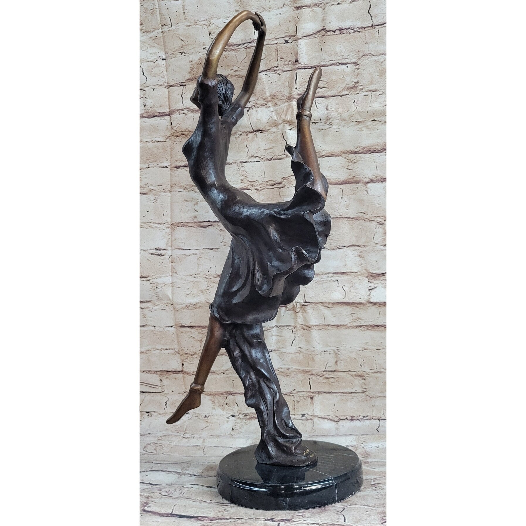 Leaping Female Dancer Girl Bronze Statue Sculpture Original Signed Art Decor Figure