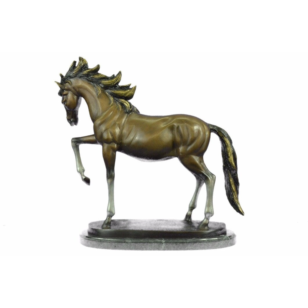 Original Gorgeous Real Bronze Horse Stallion Sculpture Statue Numbered Figurine