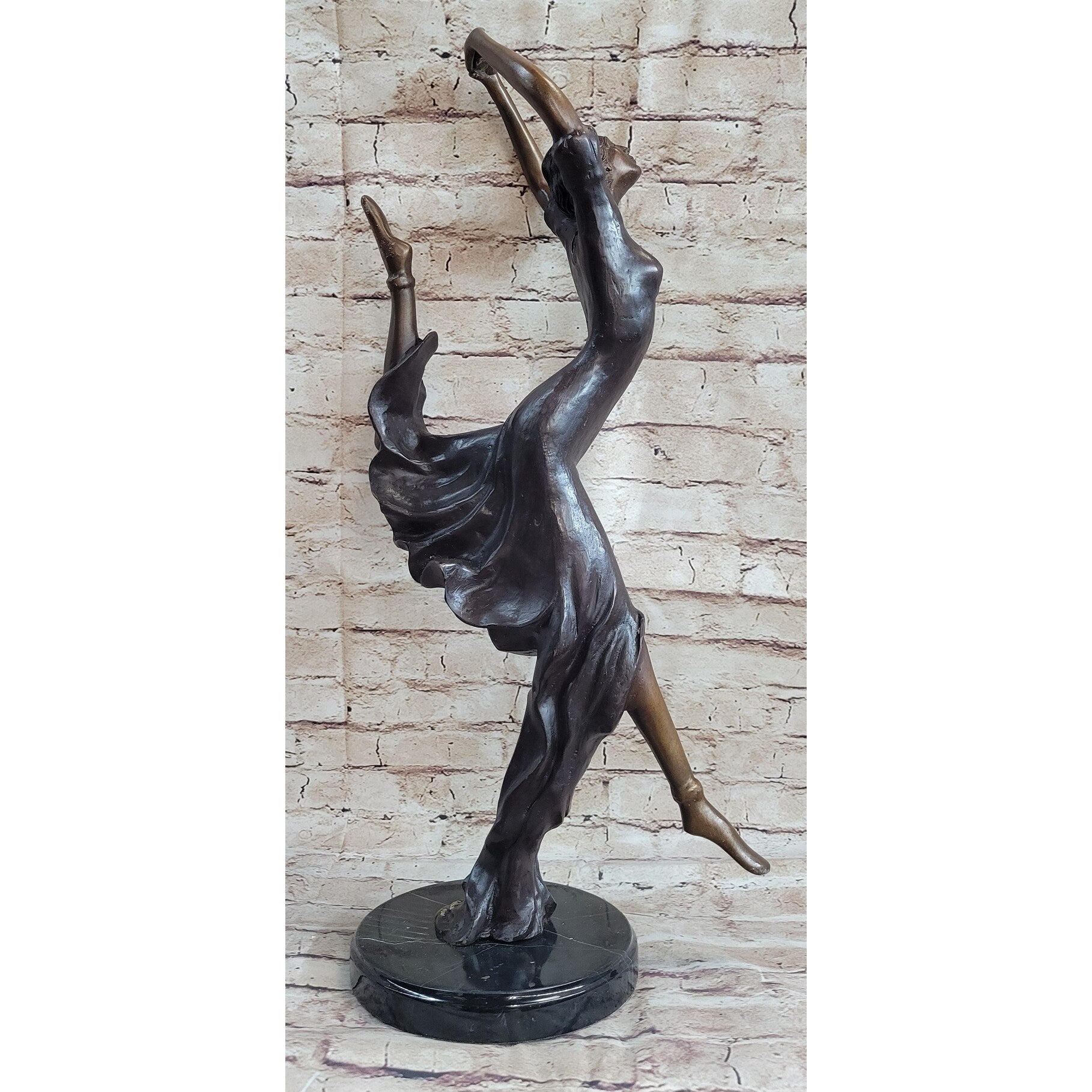 Leaping Female Dancer Girl Bronze Statue Sculpture Original Signed Art Decor Figure