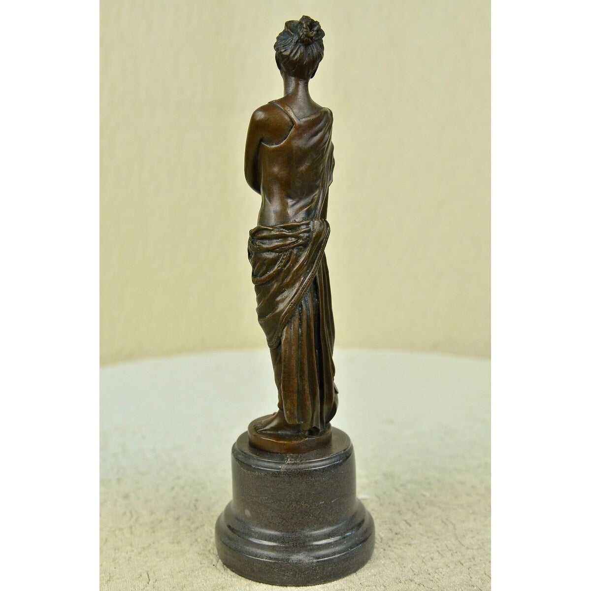 Original Signed English Royal Queen Bronze Sculpture Marble Base Figurine Decor