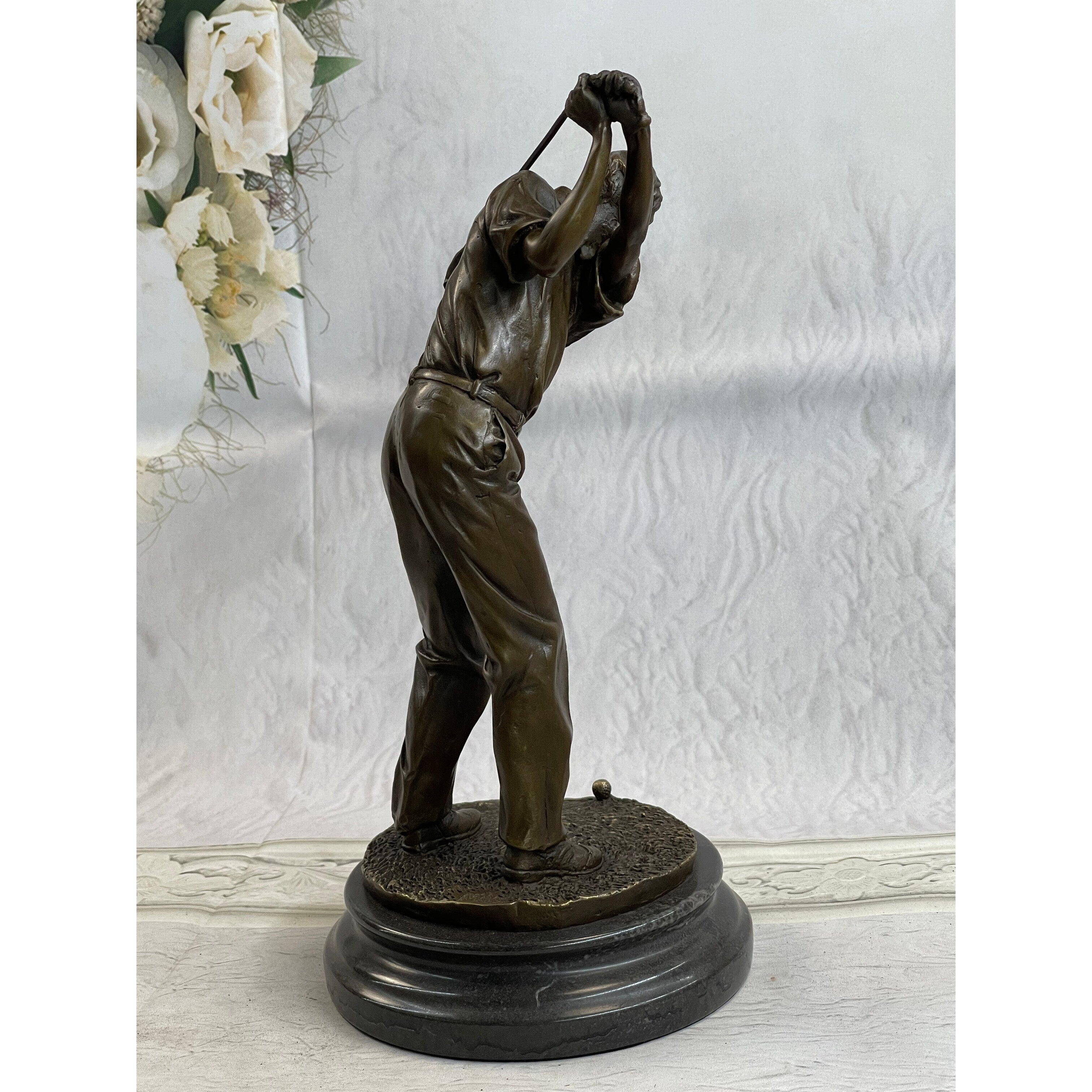 Signed Milo Abstract Tall Golfer Trophy House Decor Golf Golfing Statue Figure