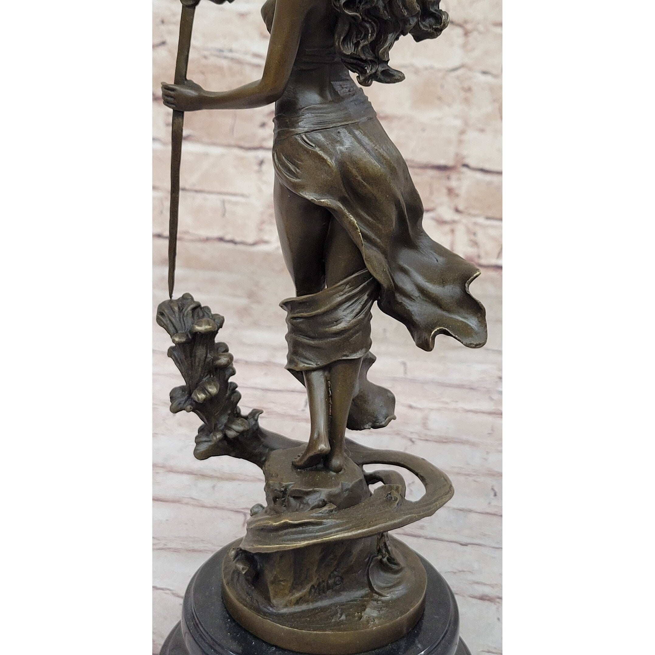 Greek Mythology Warrior Girl W/ Sword By Aldo Vitaleh Statue Sculpture Figure