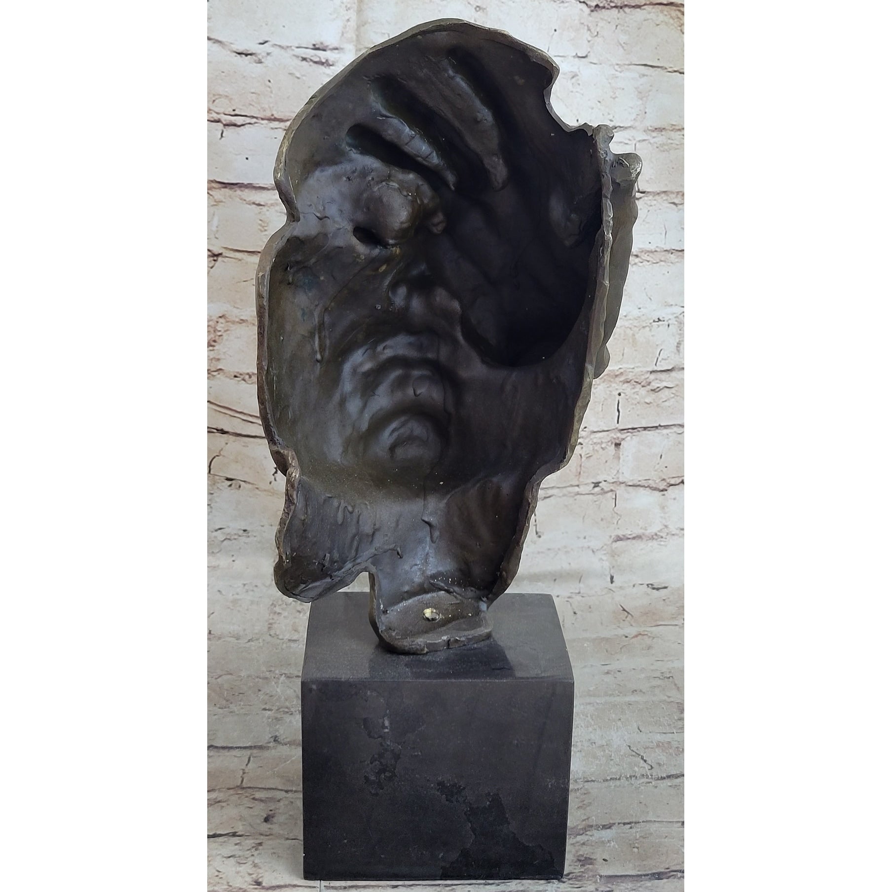 Shame On Me Surreal Face Hand Salvador Dali Bronze Statue Sculpture Modern Art 17 Inches X 9 Inches