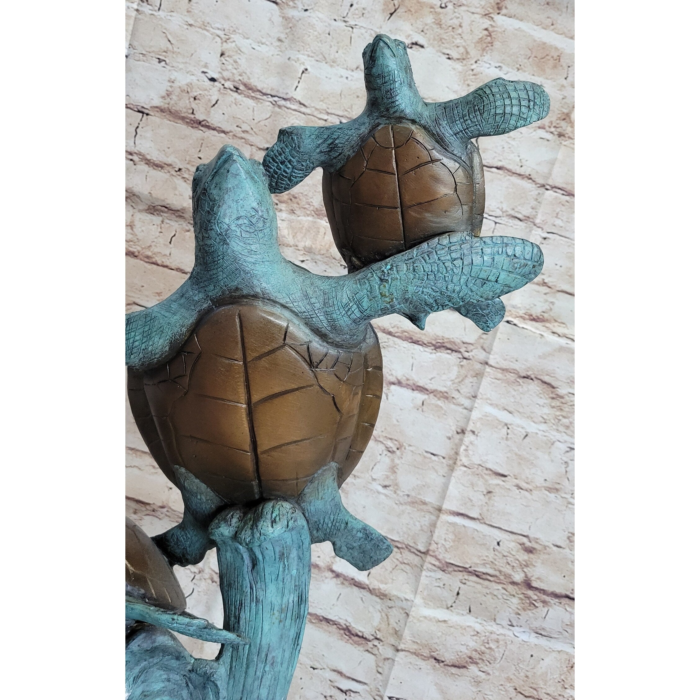 Sea Turtles Bronze Statue Sculpture Marine Wildlife Ocean Sea Decor Original Art