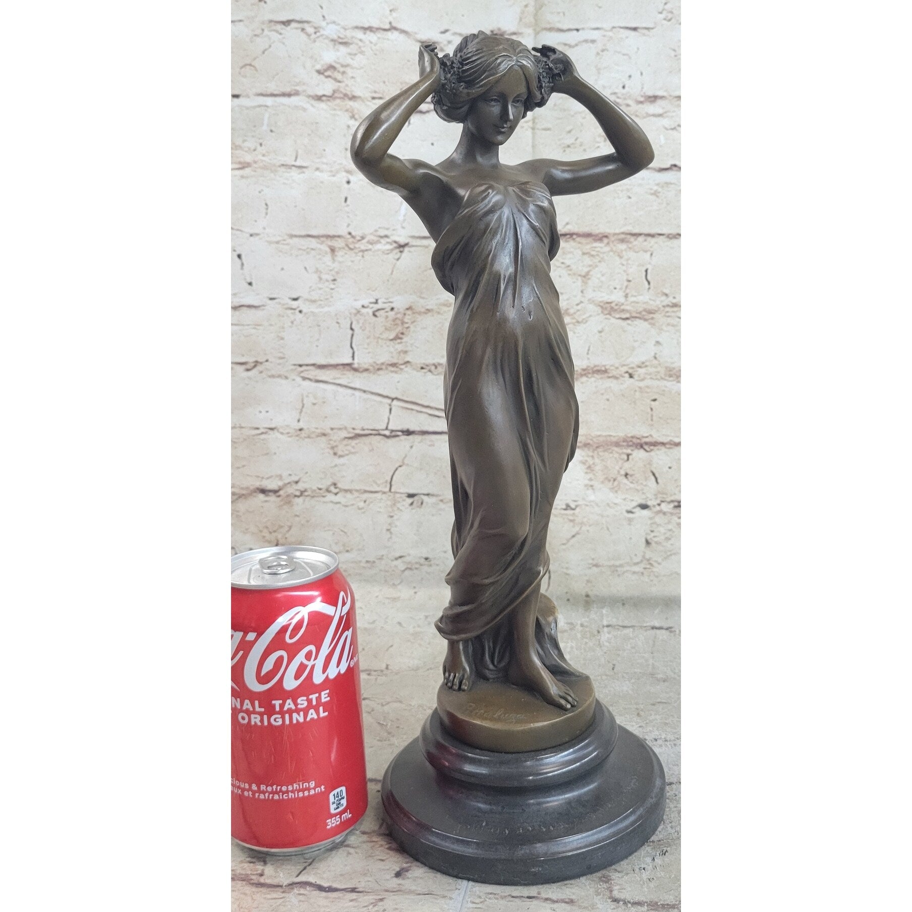 Signed Pitta Luga Art Nouveau Female Personifying Spring Bronze Sculpture Statue