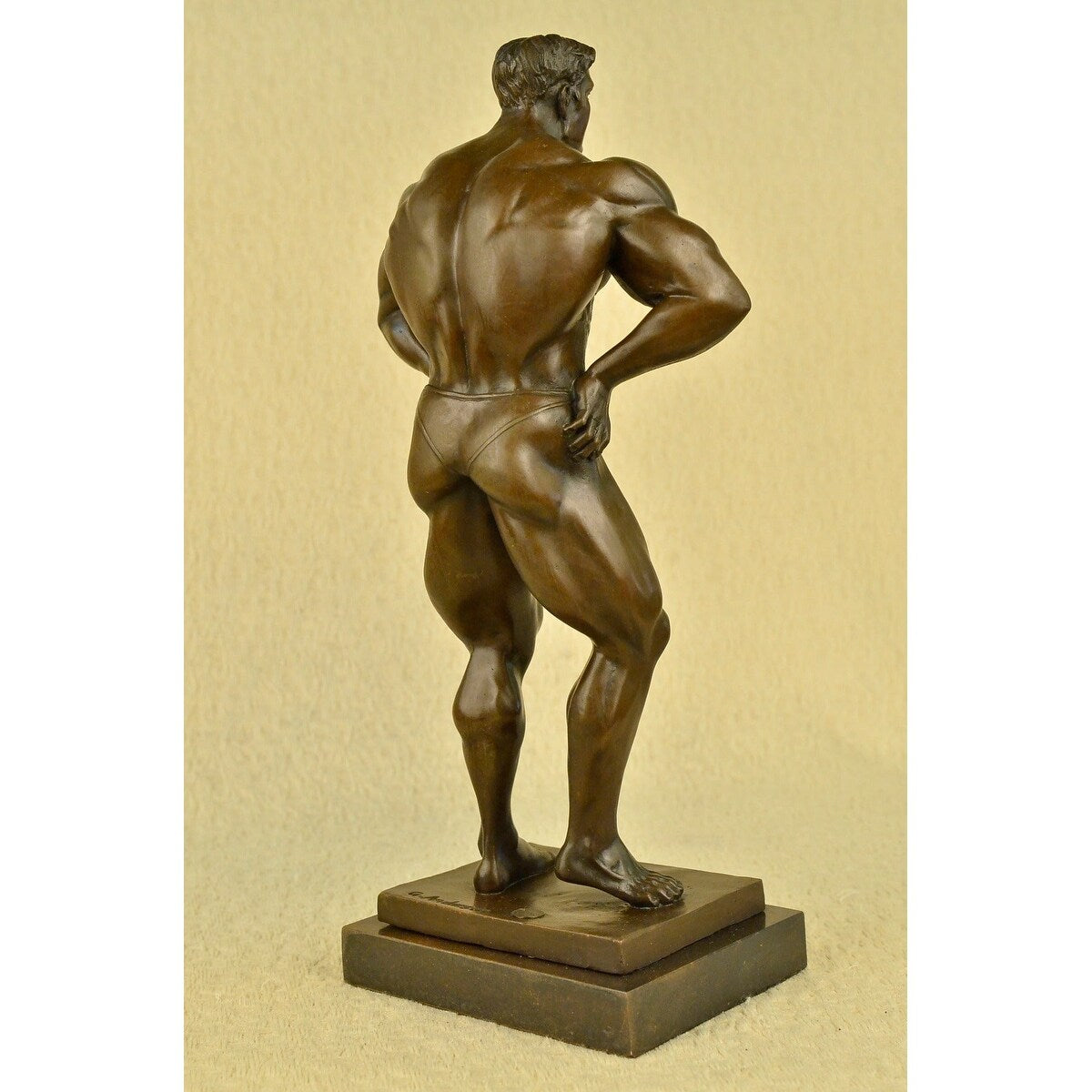 Bronze Champion Body Builder Mr. Universe Muscle Man Statue Figurine Sculpture