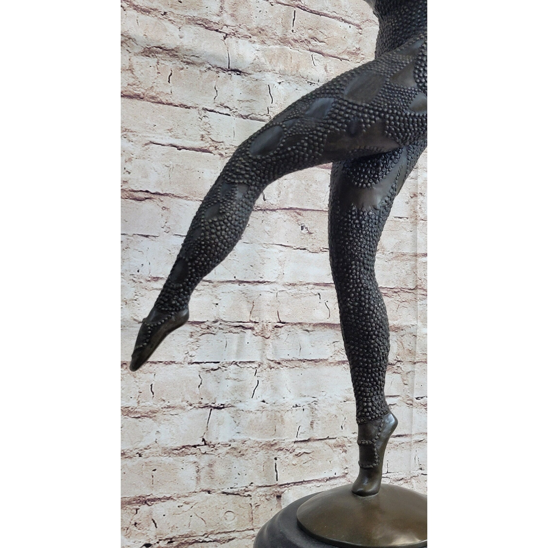 Chiparus Art Deco Russian Ballet Dancer Ballerina Bronze Sculpture Statue Figure On Marble Base