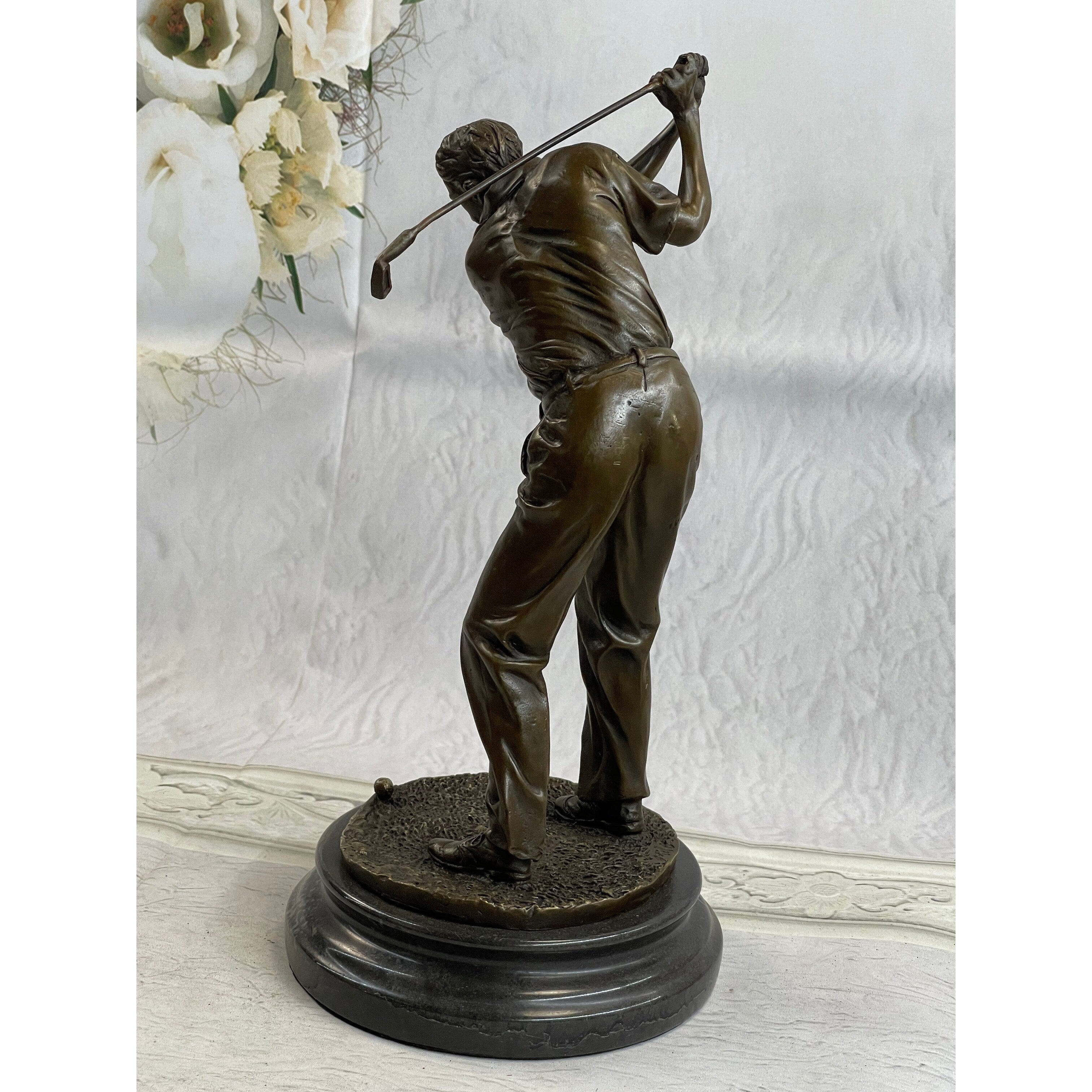 Signed Milo Abstract Tall Golfer Trophy House Decor Golf Golfing Statue Figure