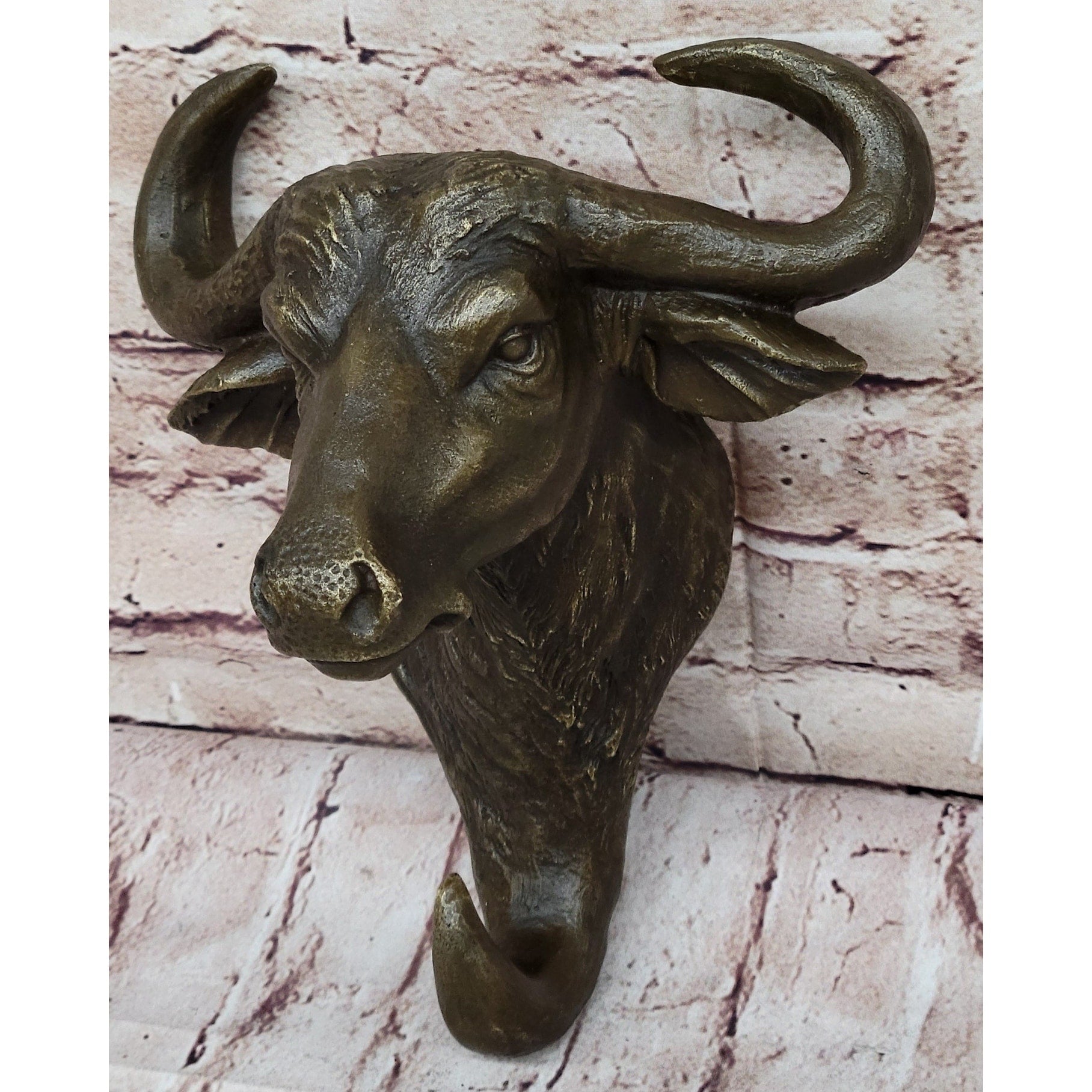 Steer Head Wall Mount Genuine Bronze By Lost Wax Method Signed M.Lopez Hot Cast