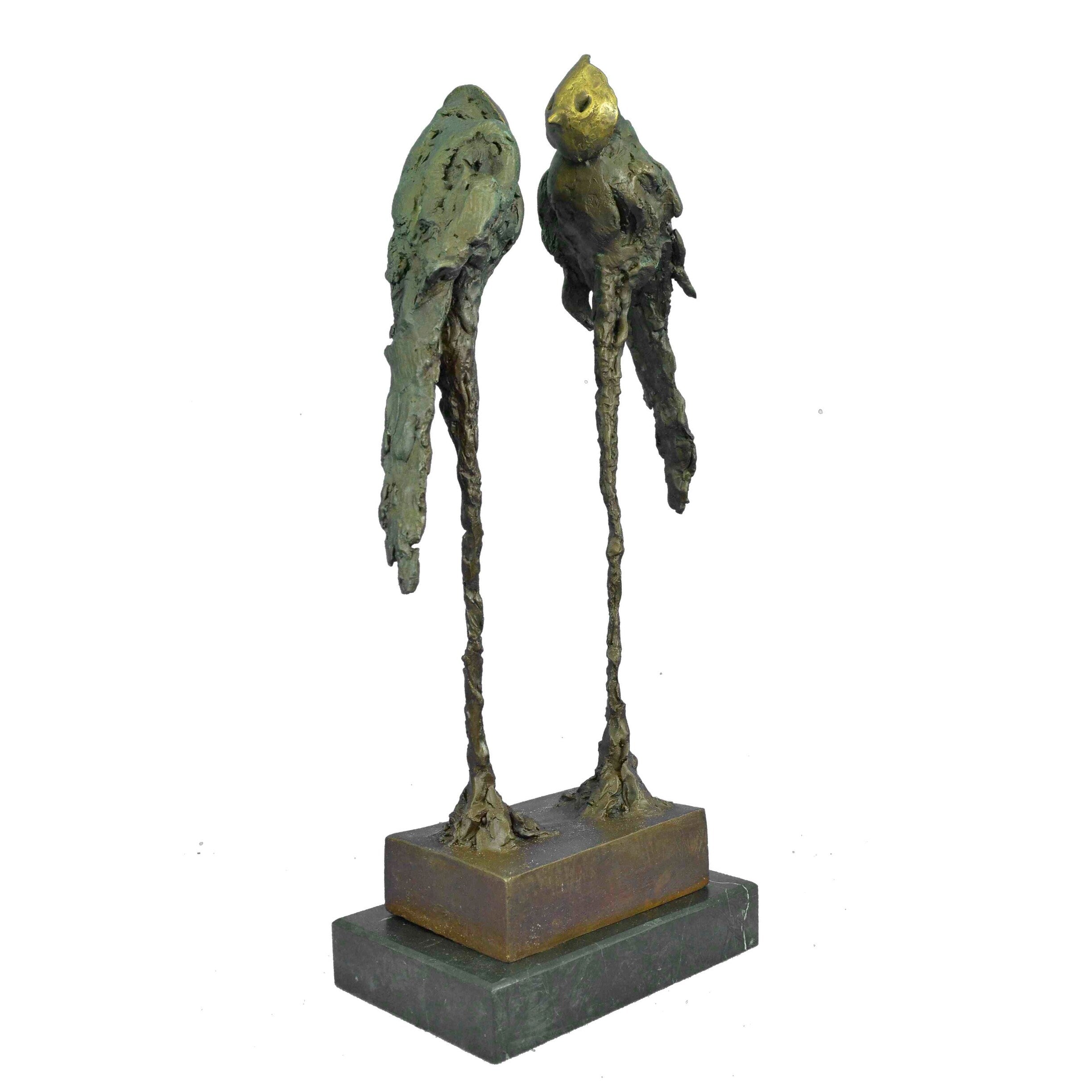 Contemporary Romantic Parrot Couple Bronze Sculptures Limited Edition Figurine