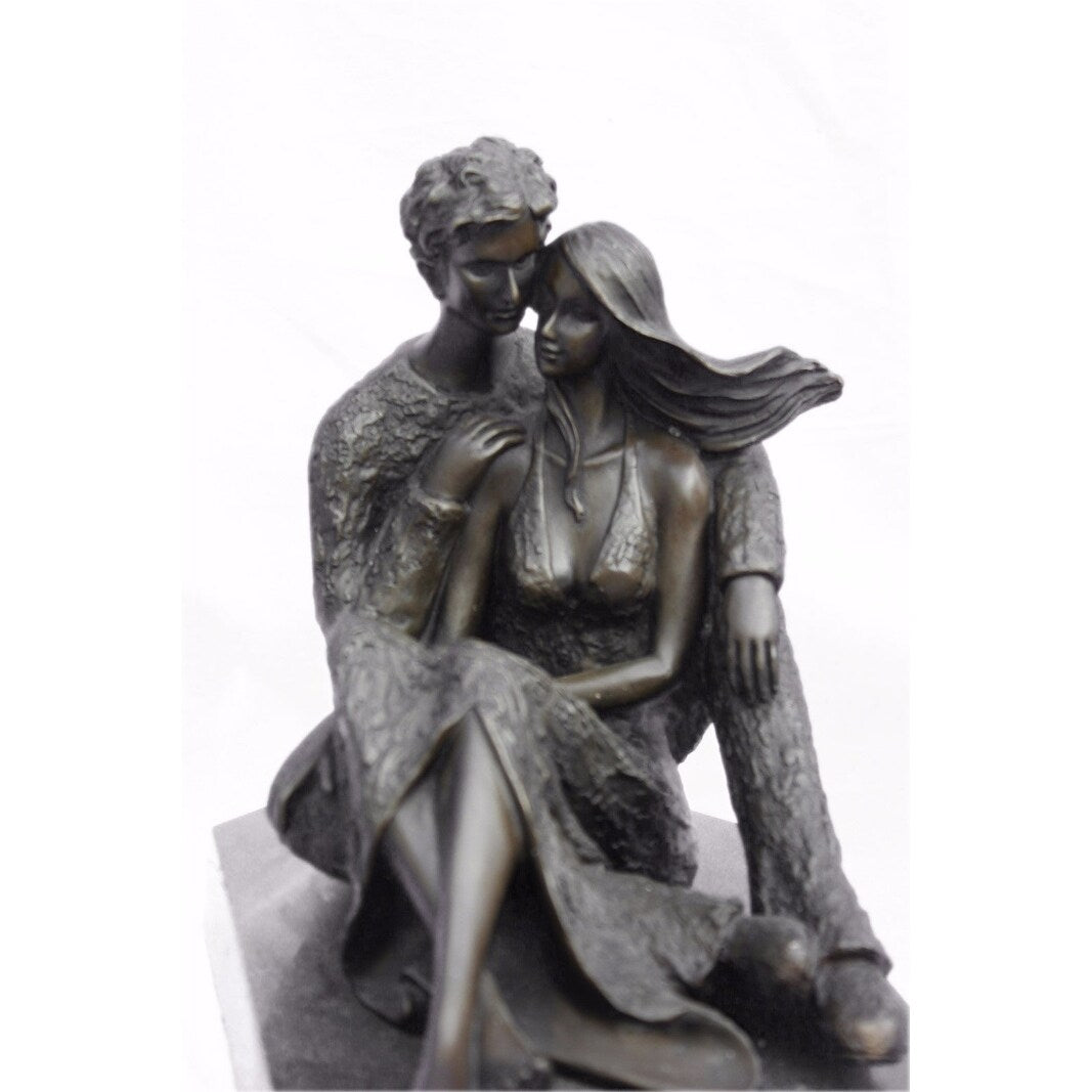 Mid Century Original Aldo Vitaleh Male And Female Tender Embrace Bronze Statue