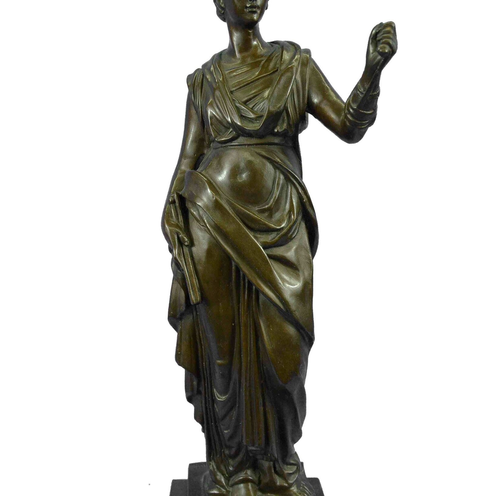 Signed Original Kamiko Greek Goddess Royal Queen Bronze Art Deco Sculpture Decor