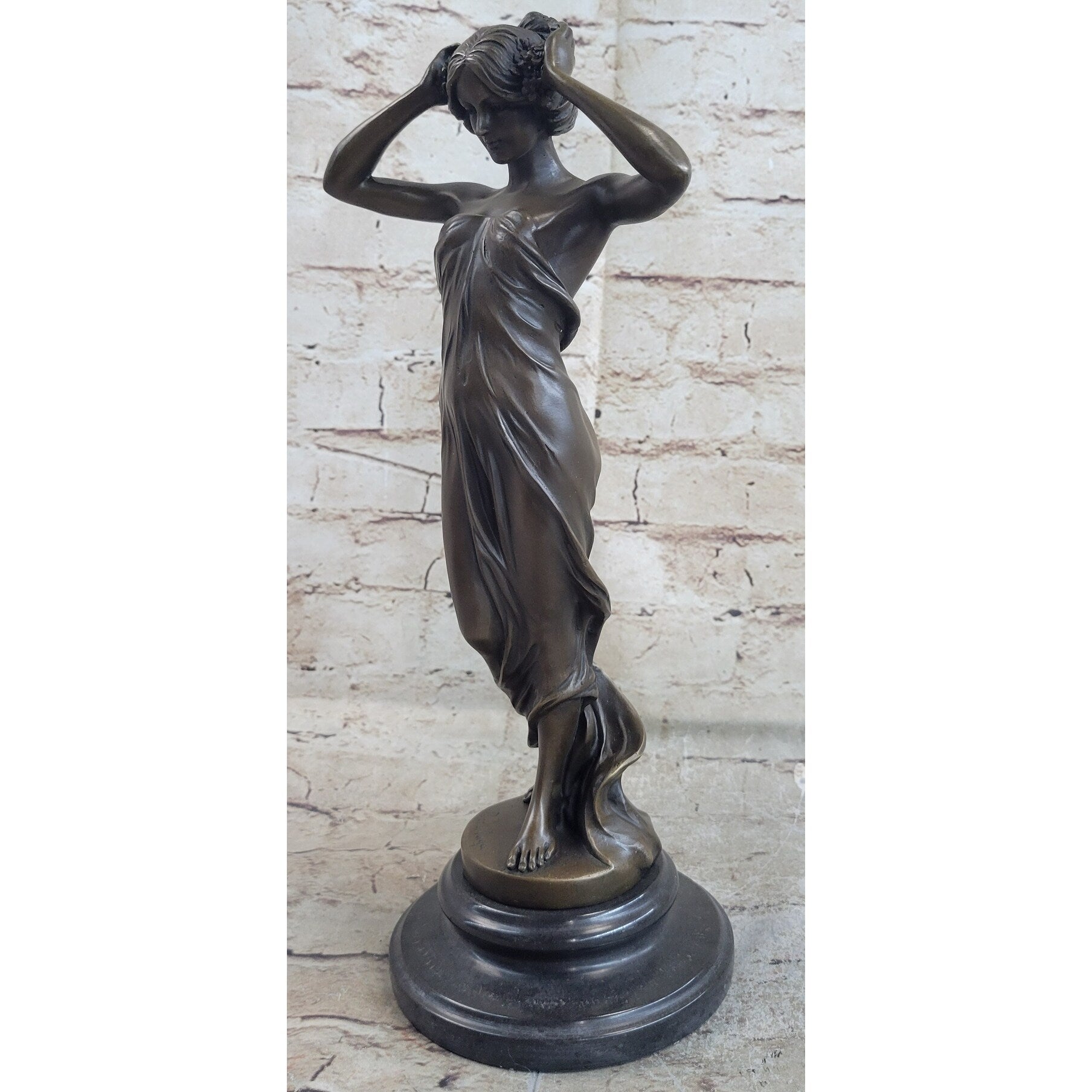 Signed Pitta Luga Art Nouveau Female Personifying Spring Bronze Sculpture Statue