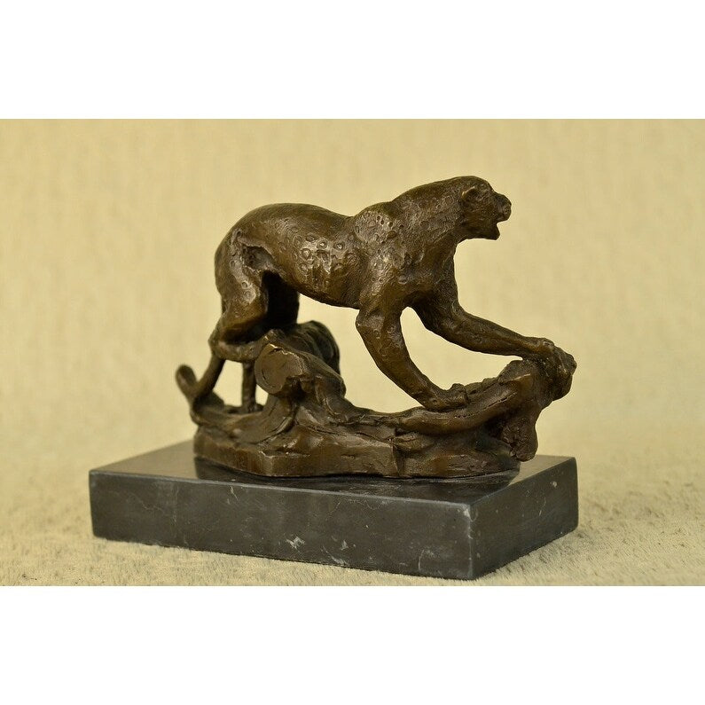 Statue Sculpture Cheetah Wildlife Art Deco Style Art Nouveau Style Bronze Decor