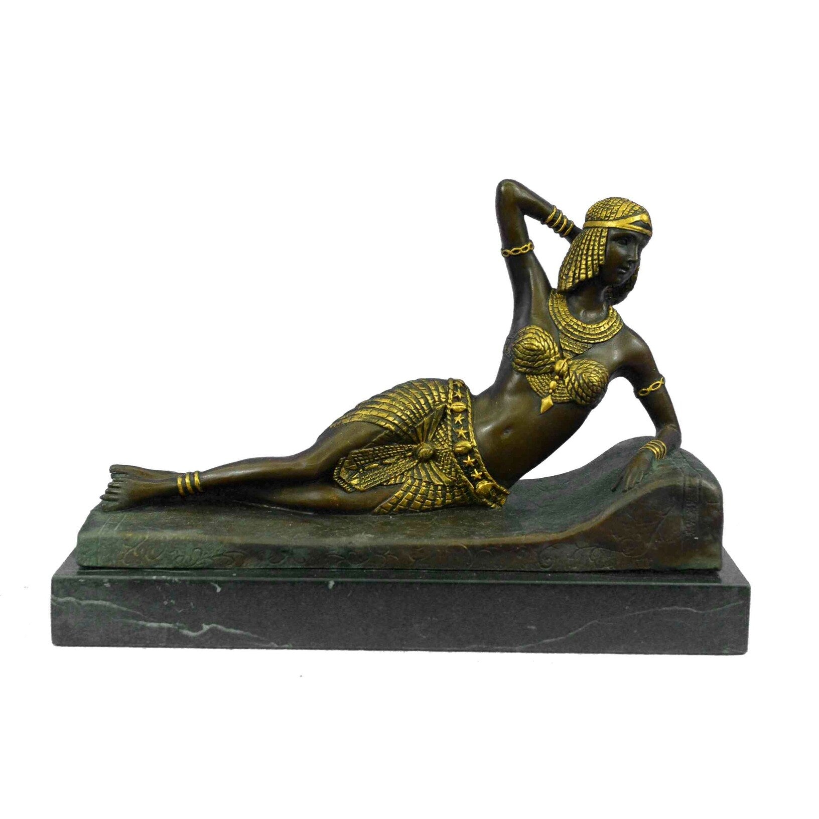 Gold Patina Gilt Egyptian Princess By Canova Bronze Sculpture Statue Decor Gift