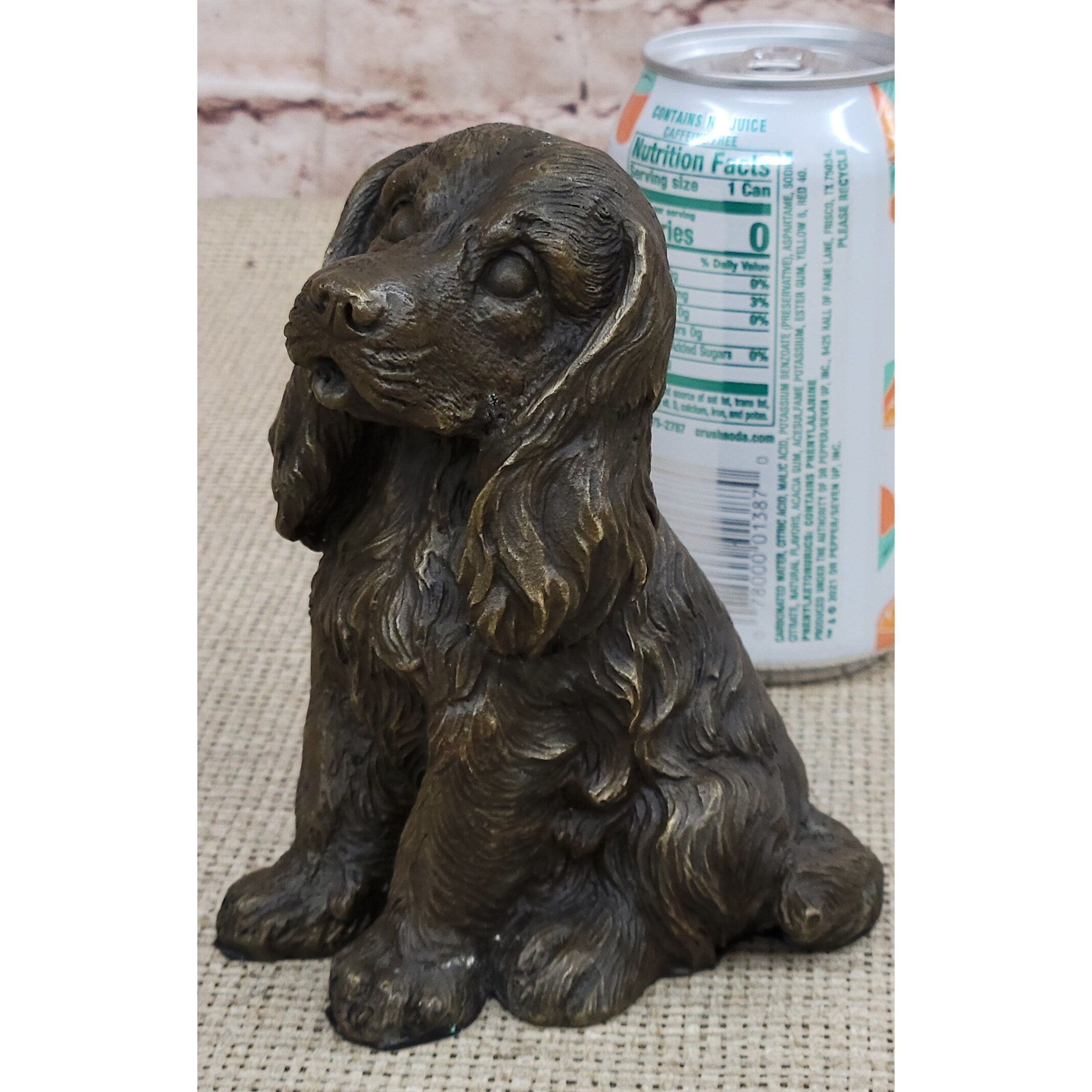 er Spaniel Big Eared Puppy Dog Bronze Figurine Statue Sculpture 6 Inches X 4 Inches