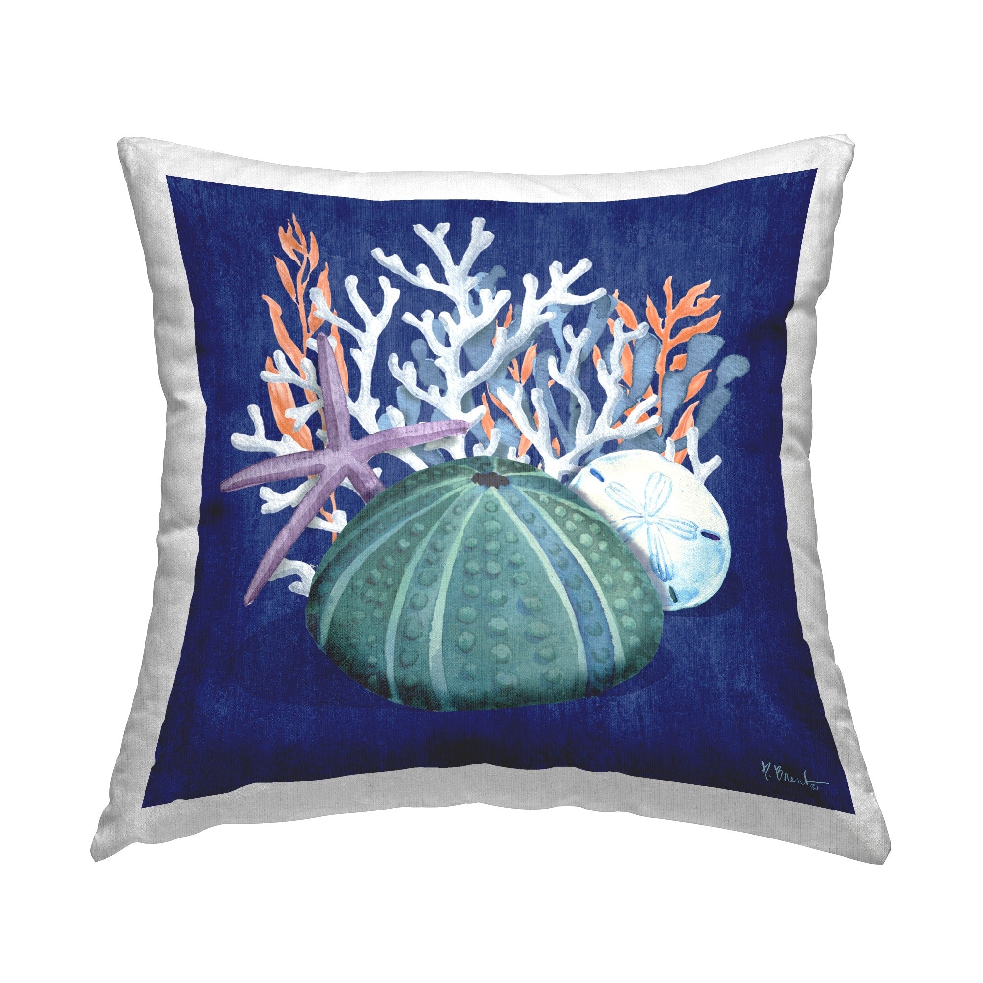 Stupell Monterey Urchin & Coral Decorative Printed Throw Pillow Design by Paul Brent