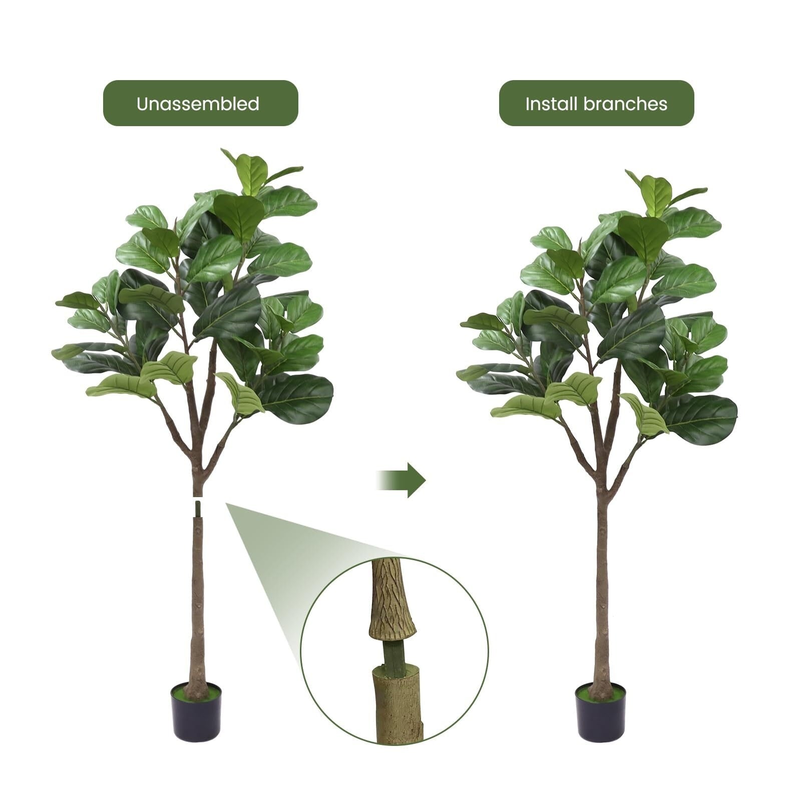 Artificial Fiddle Leaf Fig Tree 5FT - 5 FT