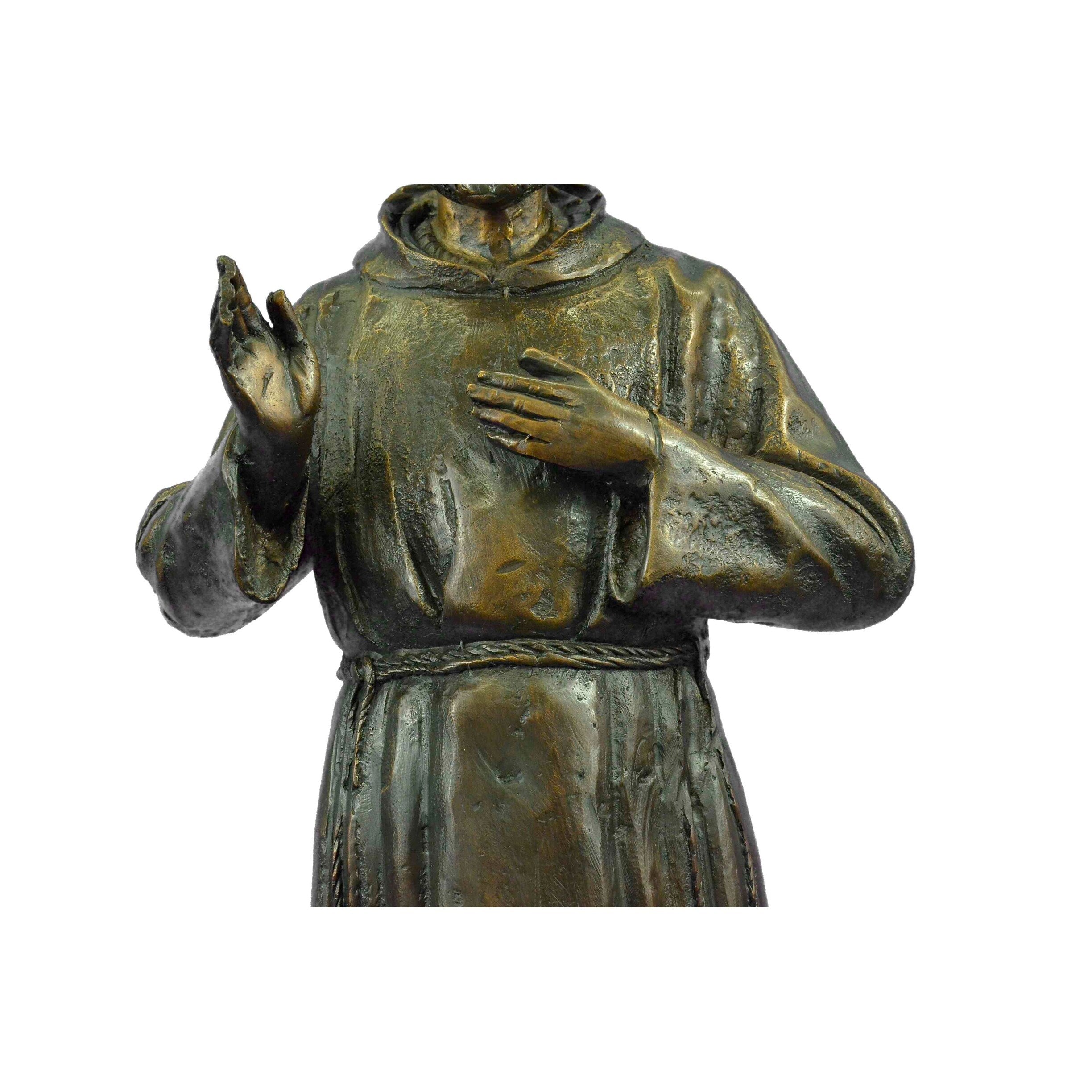 Signed And Numbered Limited Edition Saint Pio Italian Bronze Marble Sculpture