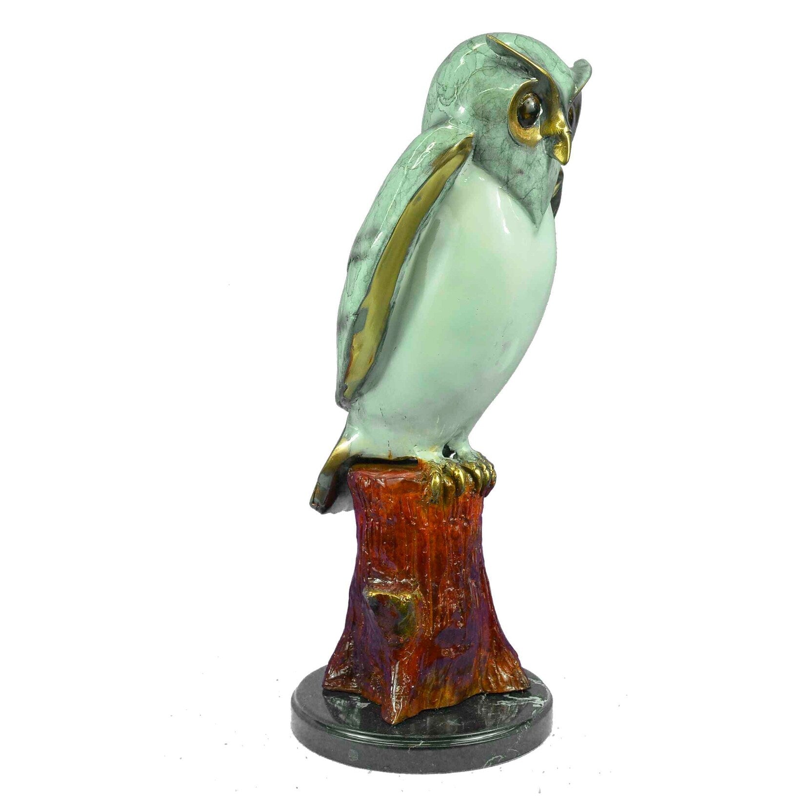 Limited Edition Original Marius Screech Owl Bird Bronze Sculpture Marble Statue