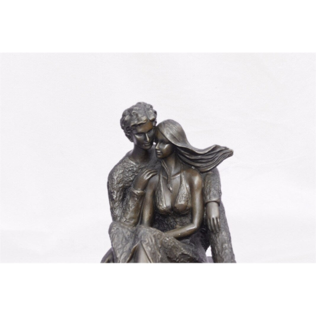 Mid Century Original Aldo Vitaleh Male And Female Tender Embrace Bronze Statue