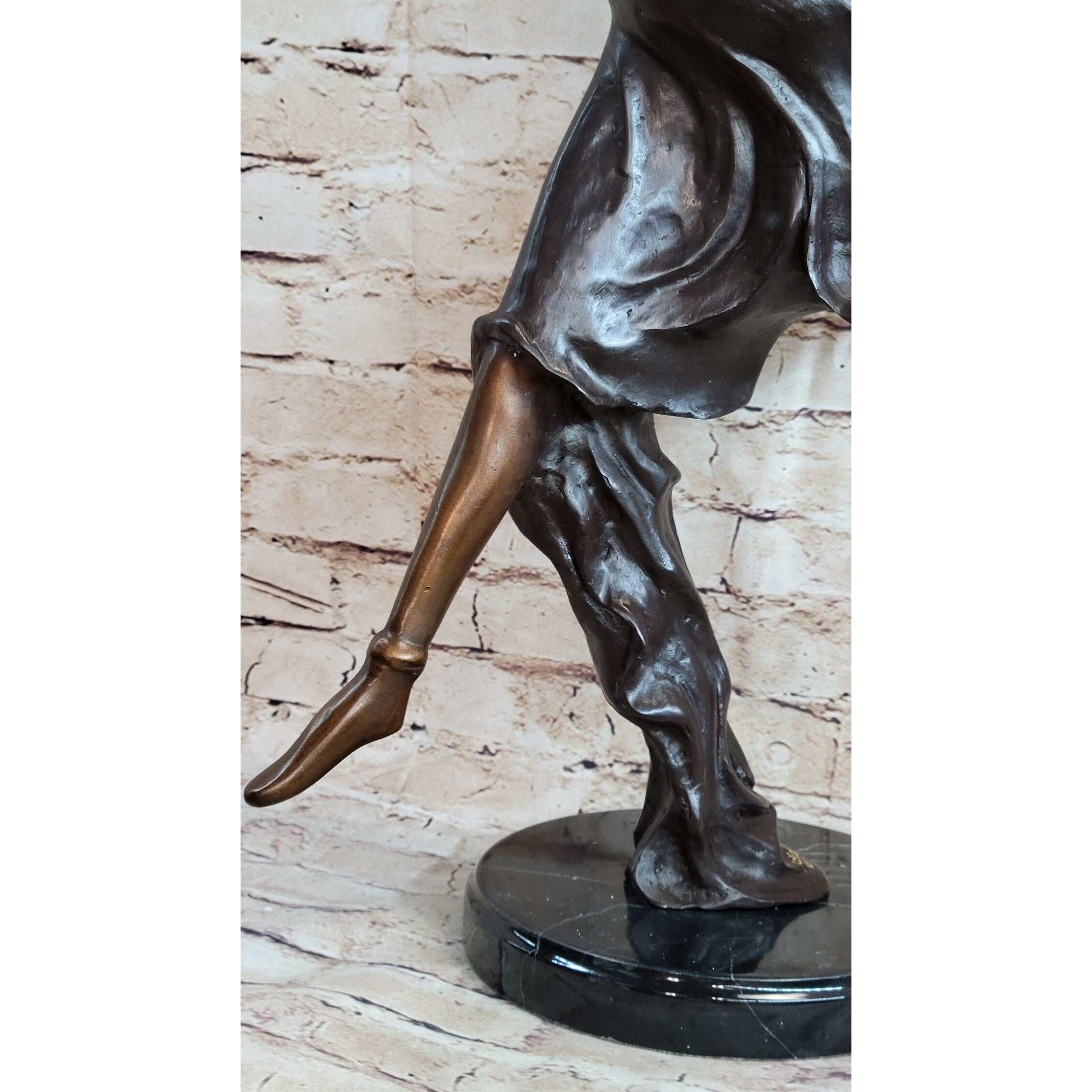 Leaping Female Dancer Girl Bronze Statue Sculpture Original Signed Art Decor Figure