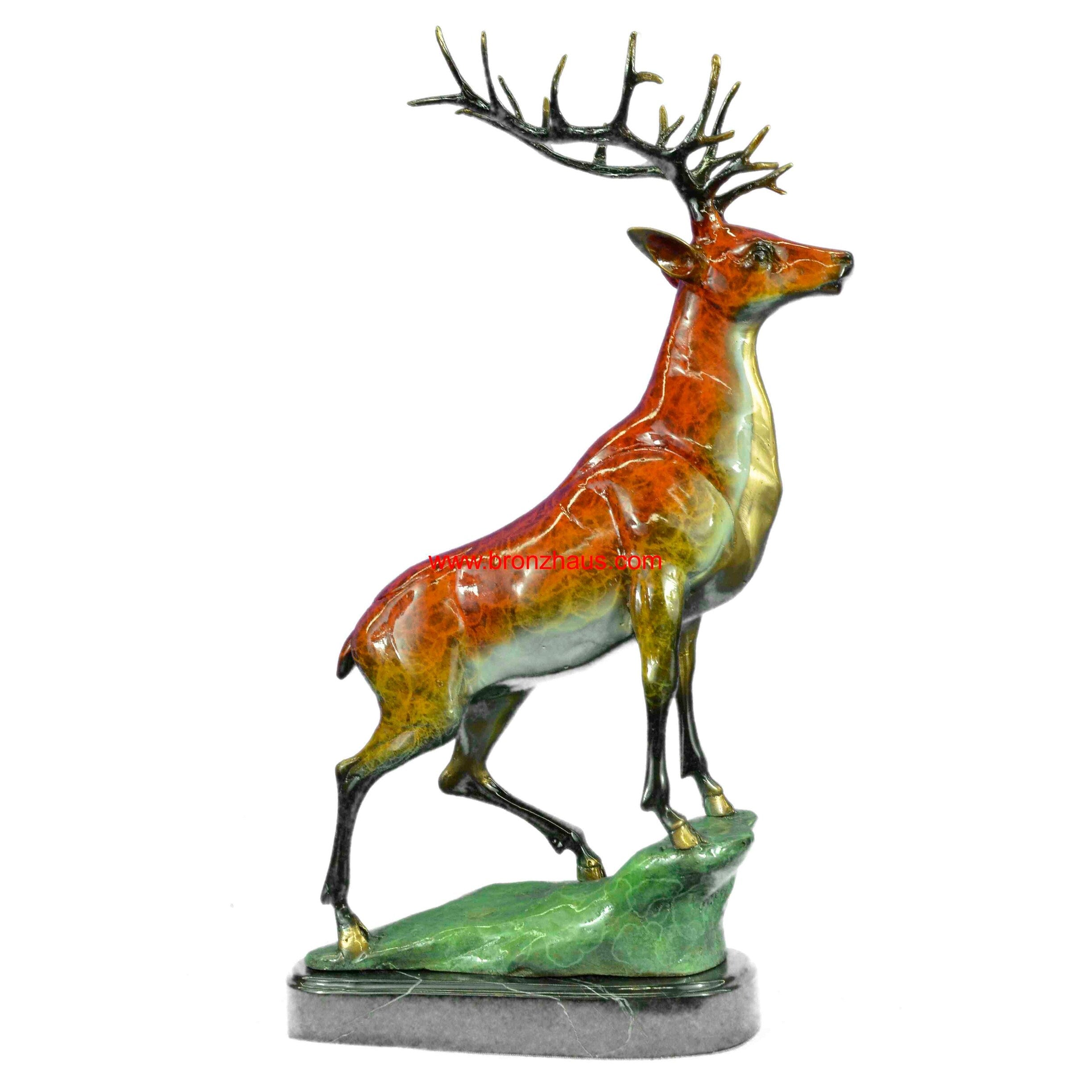 Limited Edition Hot Cast Stag Deer Buck Bronze Sculpture Statue Figurine