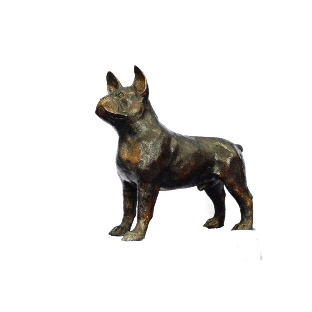 Handmade Bronze Sculpture Outdoor Yard Garden Bulldog English Size Decor